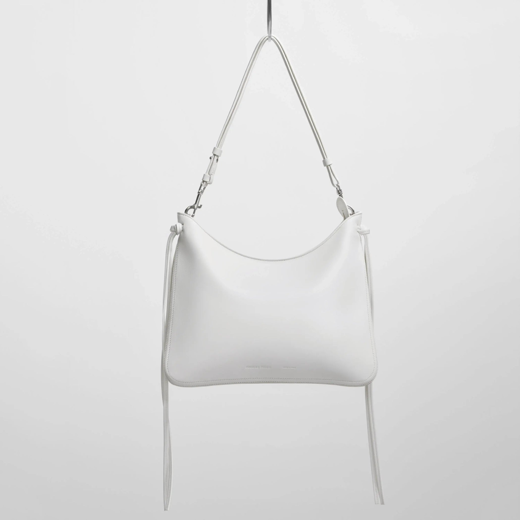 Front view of Gig bag in white leather
