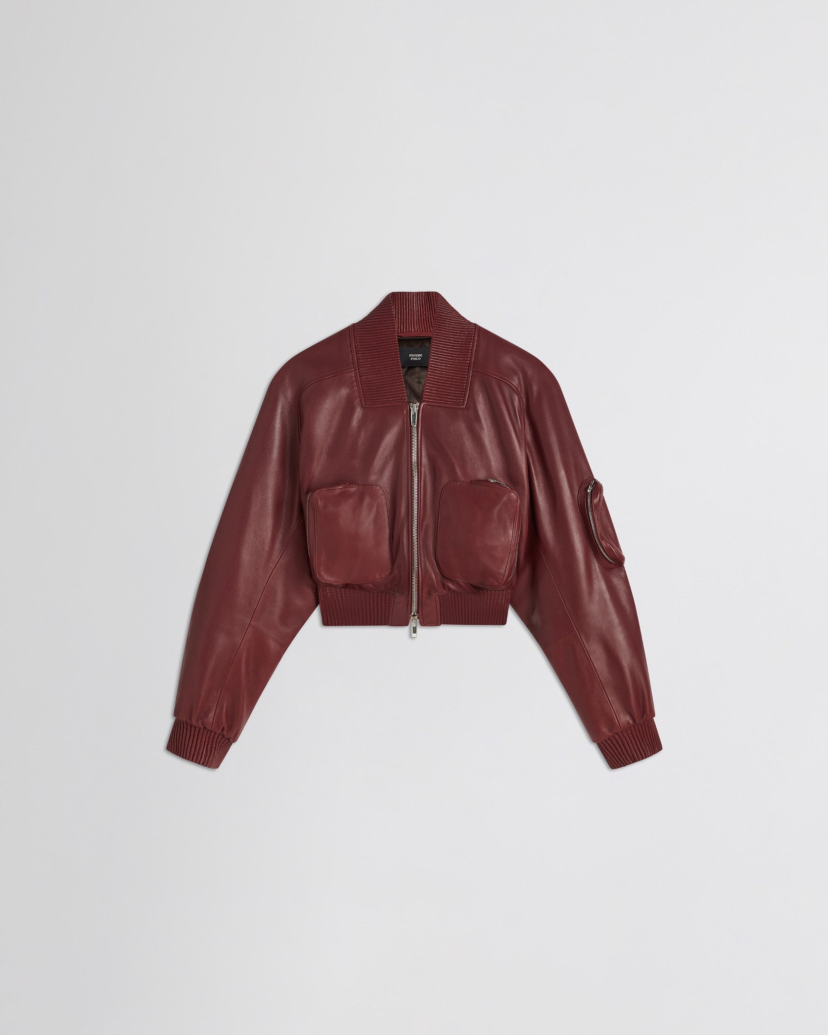 PHOEBE PHILO | POCKET BOMBER JACKET | BRICK LEATHER