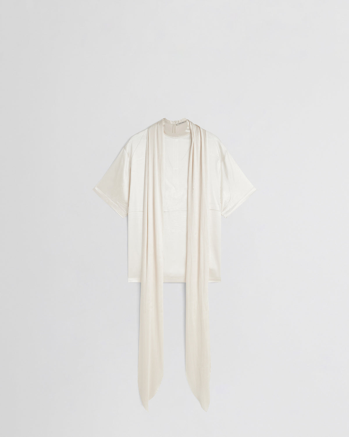 PHOEBE PHILO | SILK SCARF T-SHIRT | CREAM SILK