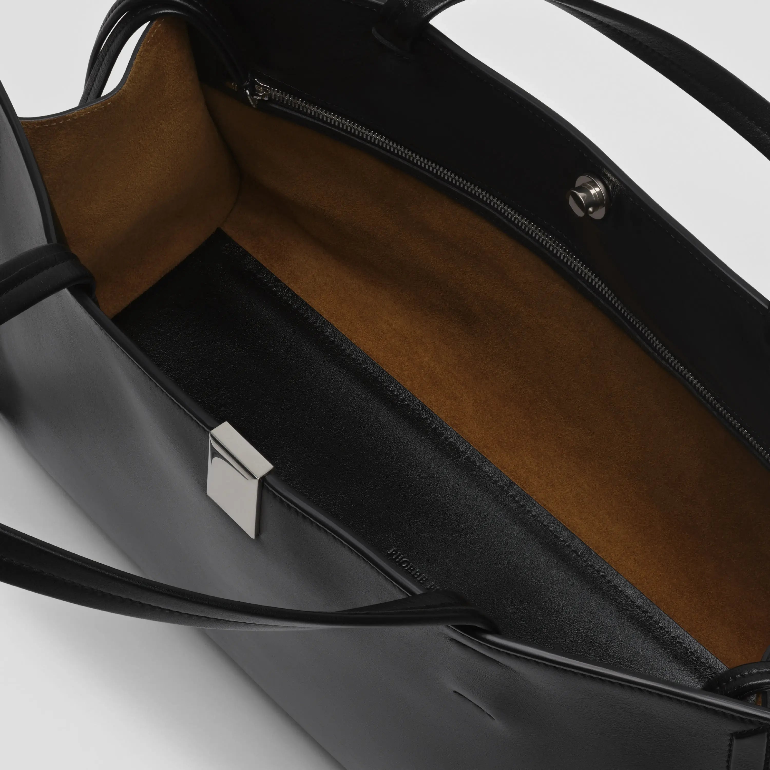 PHOEBE PHILO | SMALL KIT CABAS | BLACK LEATHER WITH SILVER PHOEBE PHILO | SMALL KIT CABAS | BLACK LEATHER WITH SILVER