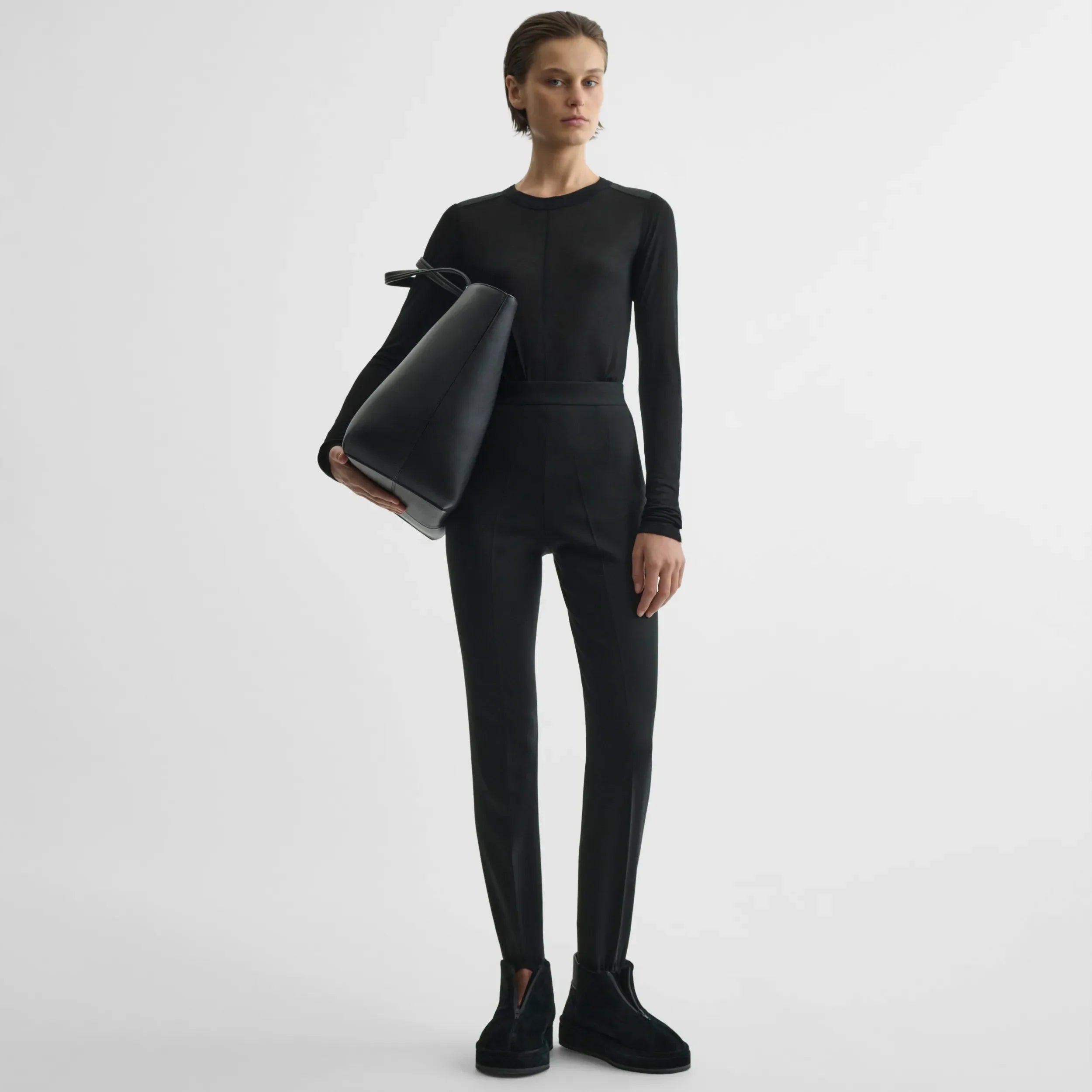 【大容量&お洒落】PHOEBE PHILO POT CABAS レザー トートバッグ PHOEBE PHILO | POT CABAS | BLACK LEATHER
