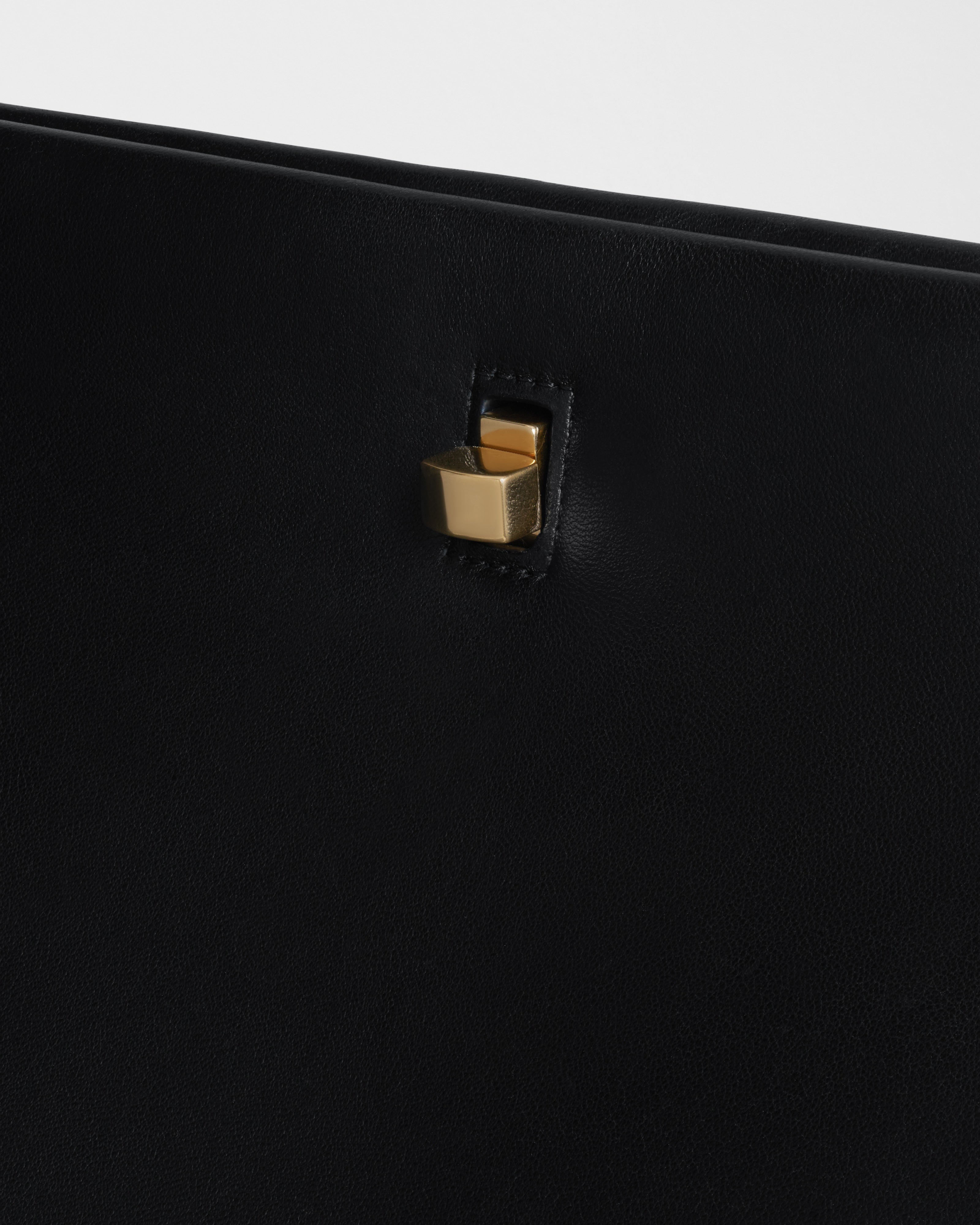 PHOEBE PHILO | TRIPLEX CLUTCH | BLACK LEATHER WITH GOLD