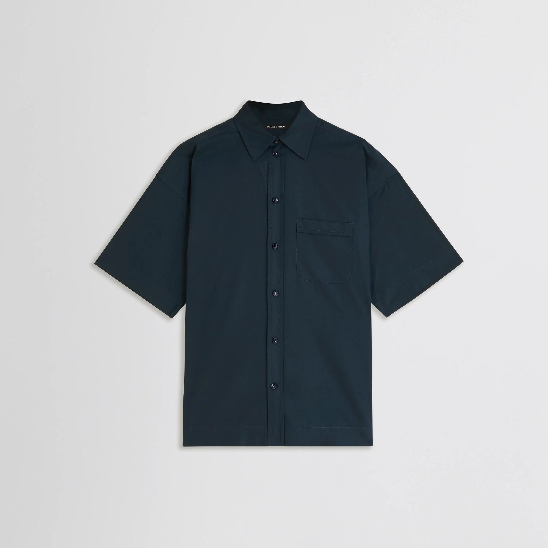 Front flat lay of Short Sleeve Shirt in midnight. 