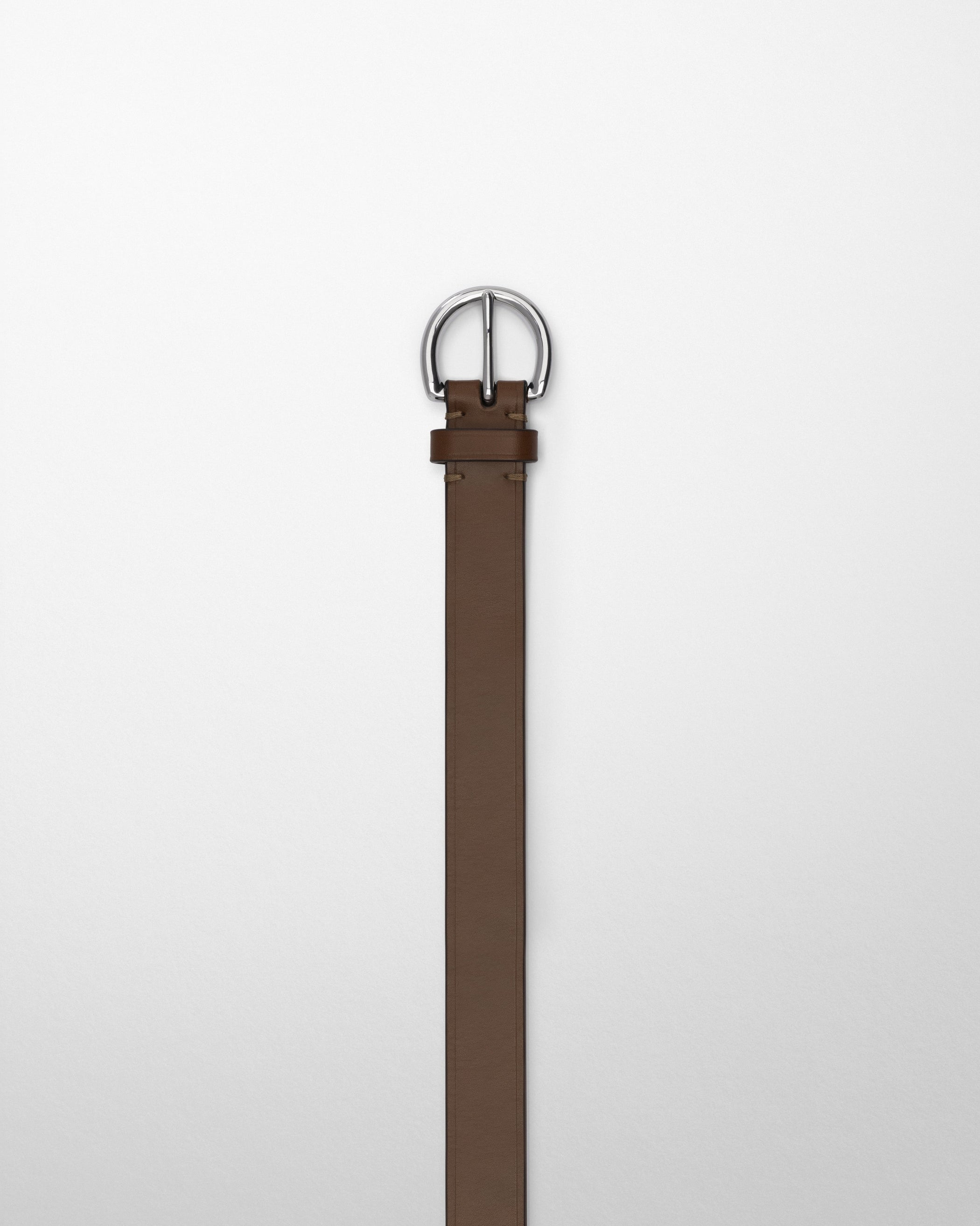 View of ROUND BUCKLE BELT 25MM in laurel leather
