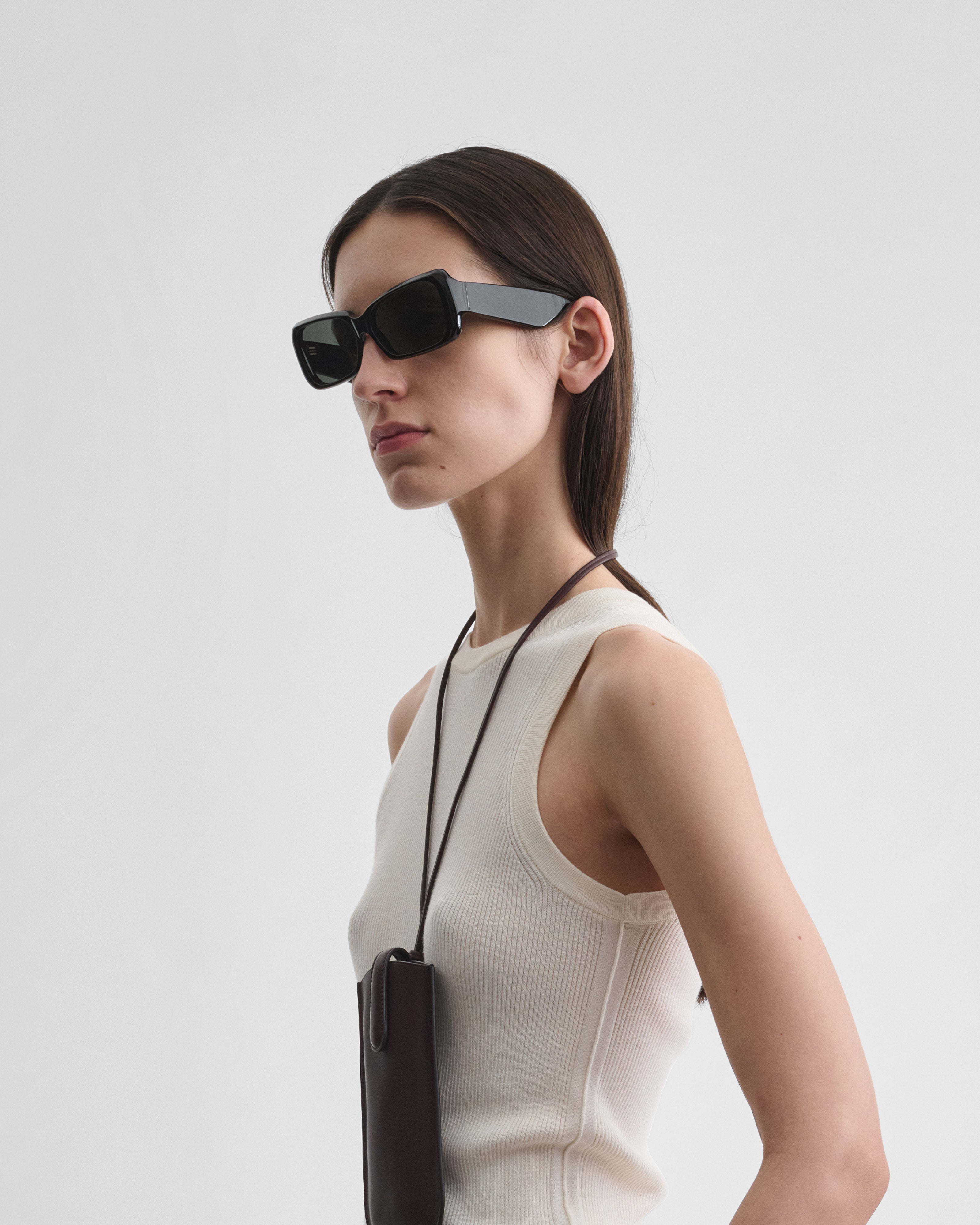 PHOEBE PHILO | SCORE SUNGLASSES | black acetate