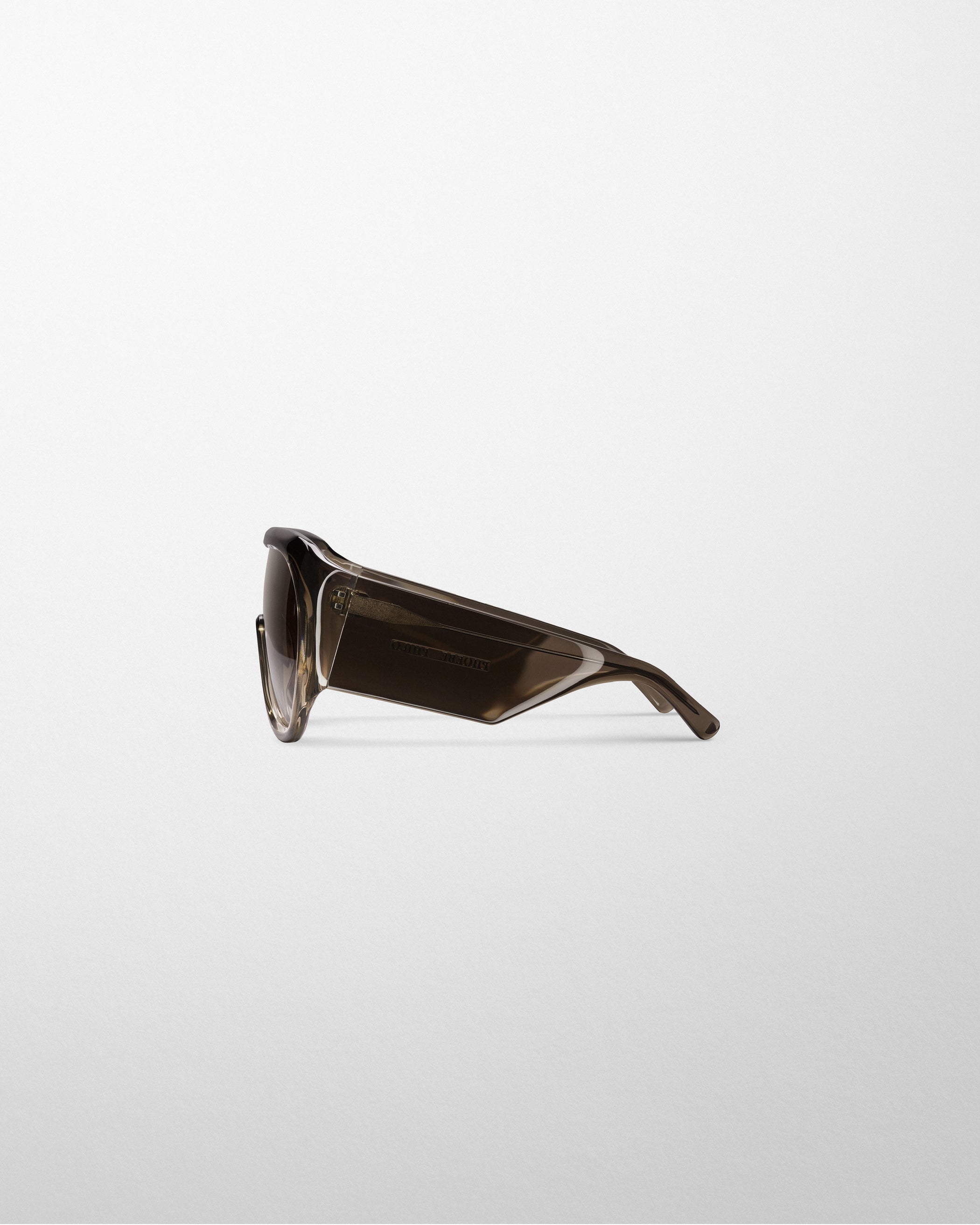 Side view of BOMBÉ SUNGLASSES in fume acetate