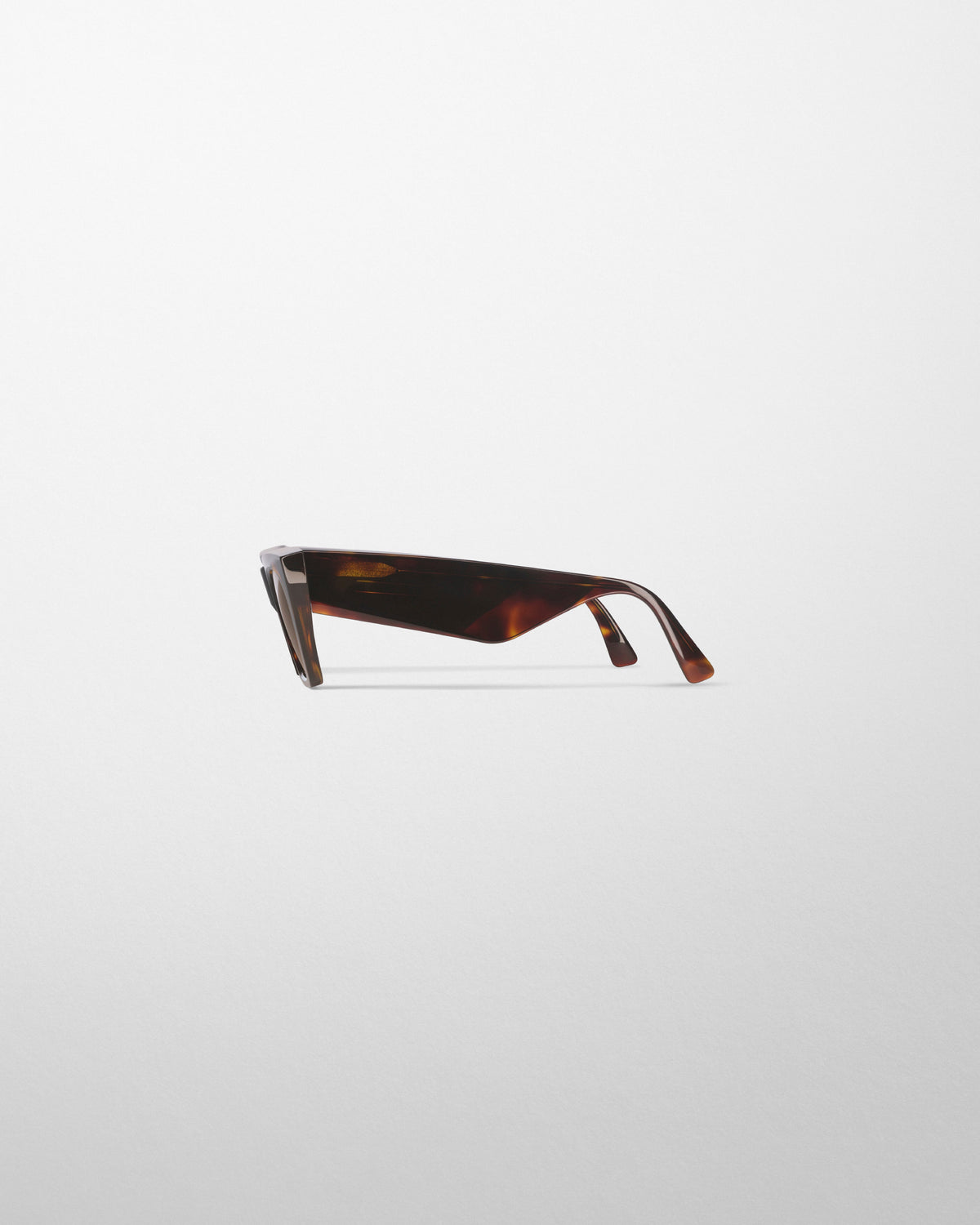 Side view of PEAK SUNGLASSES in cognac tortoiseshell acetate