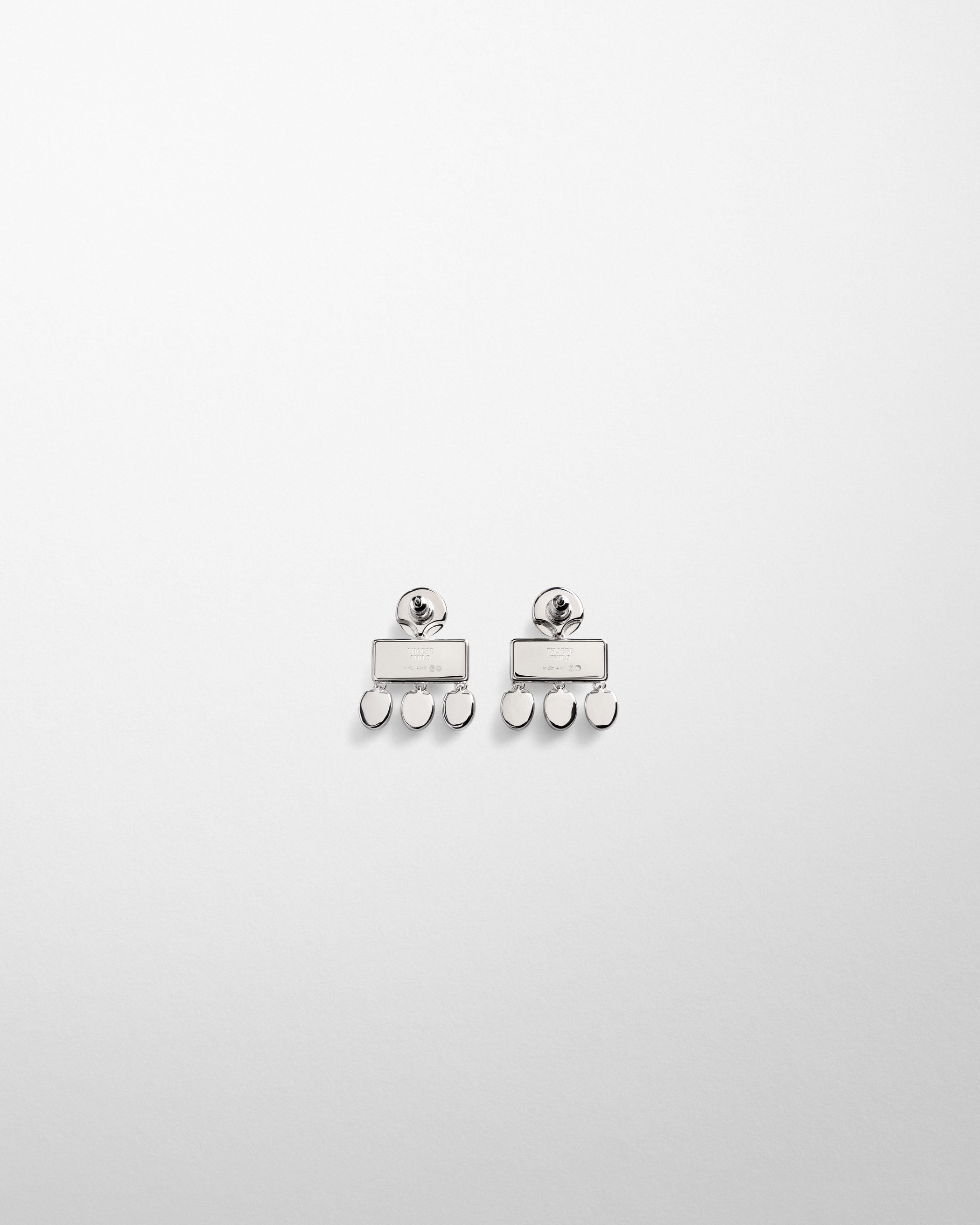 Flat back view of MINI CHANDELIER EARRINGS in sterling silver