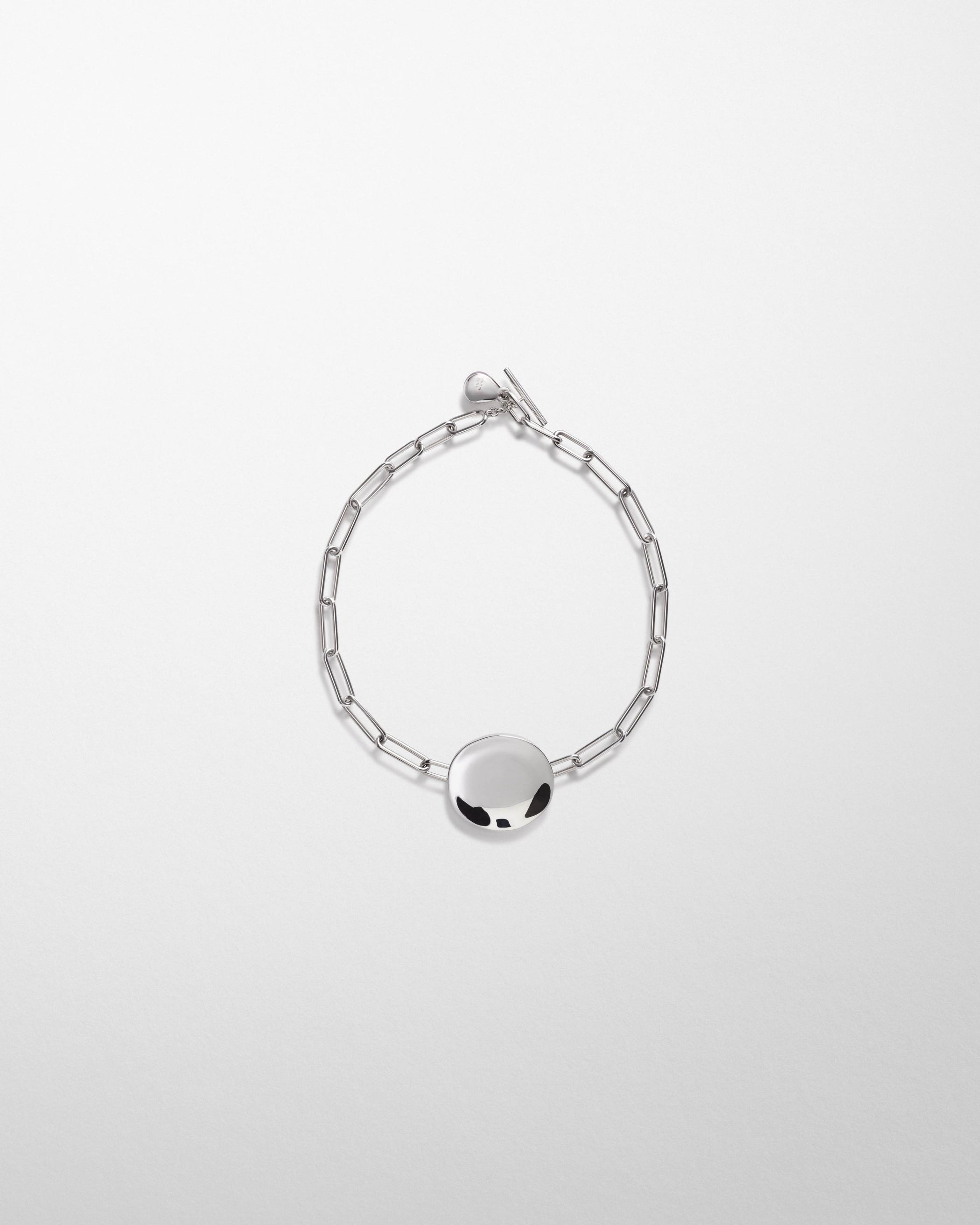 Front view of MEDALLION NECKLACE in sterling silver