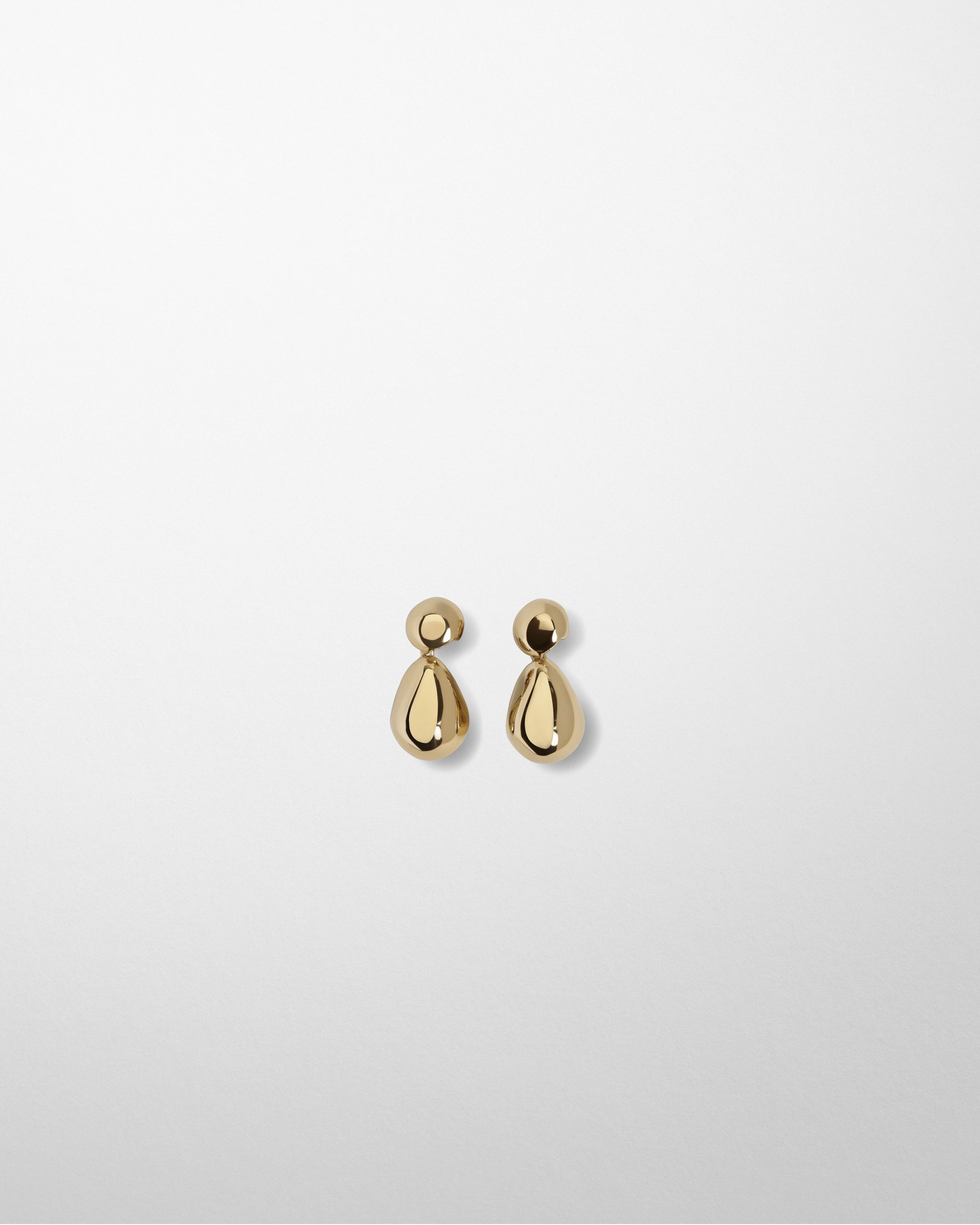 Flat front view of DROP EARRINGS in gold