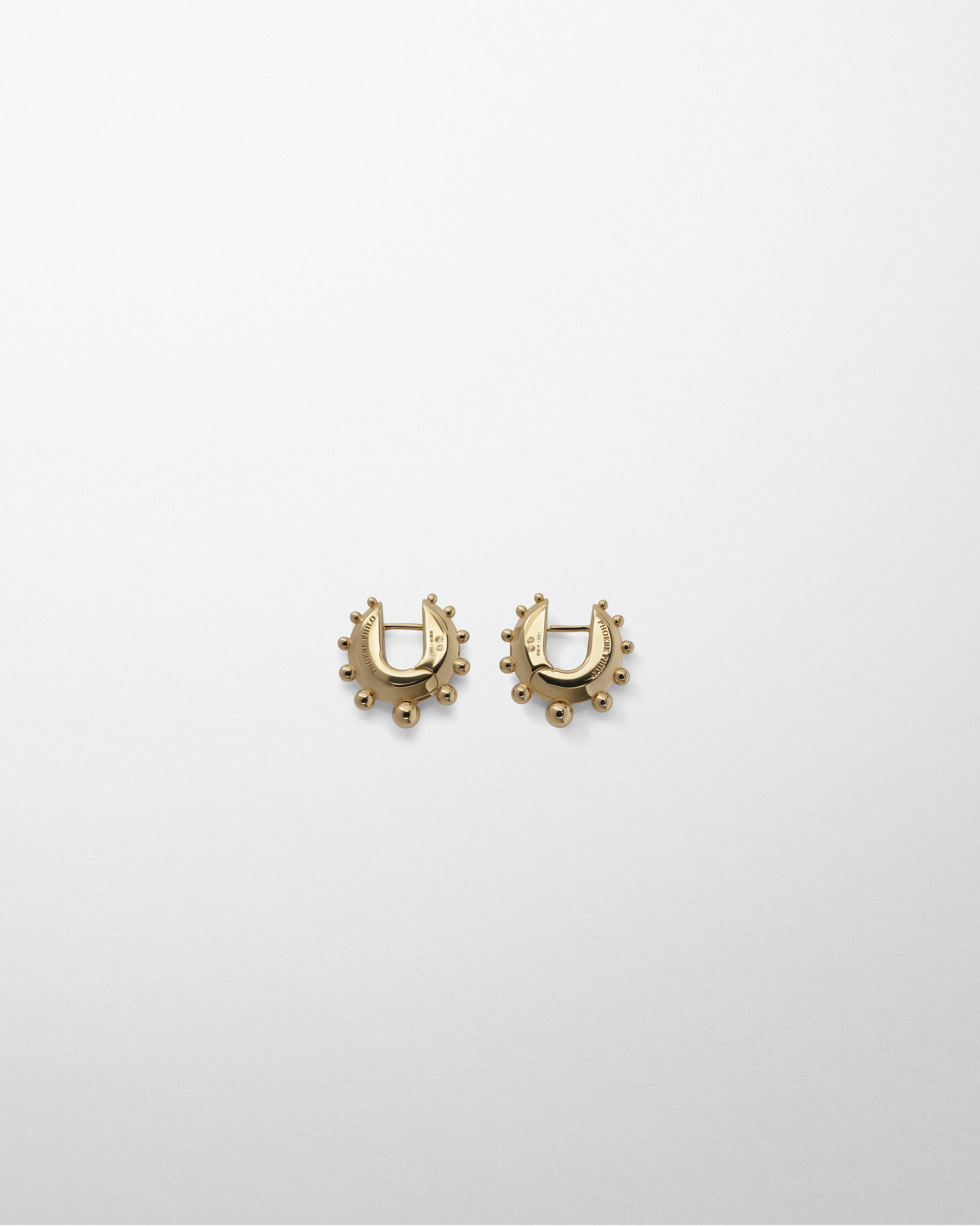 Flat back view of BEADED HOOP EARRINGS SMALL in gold plated sterling silver