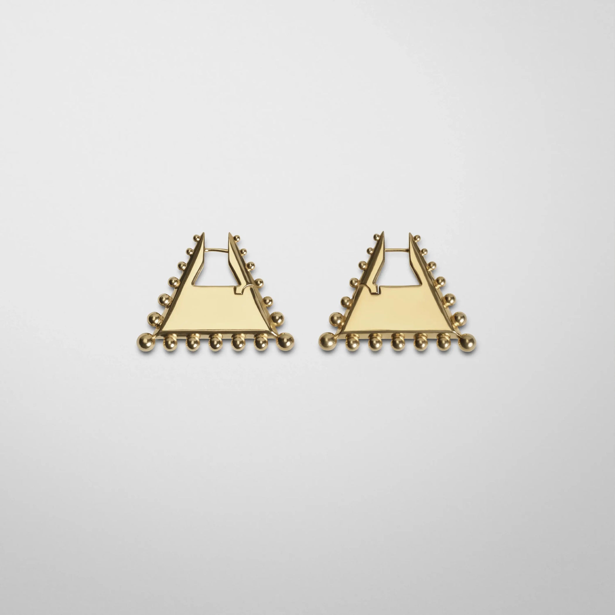 BOBBLED PYRAMID EARRINGS | gold plated sterling silver