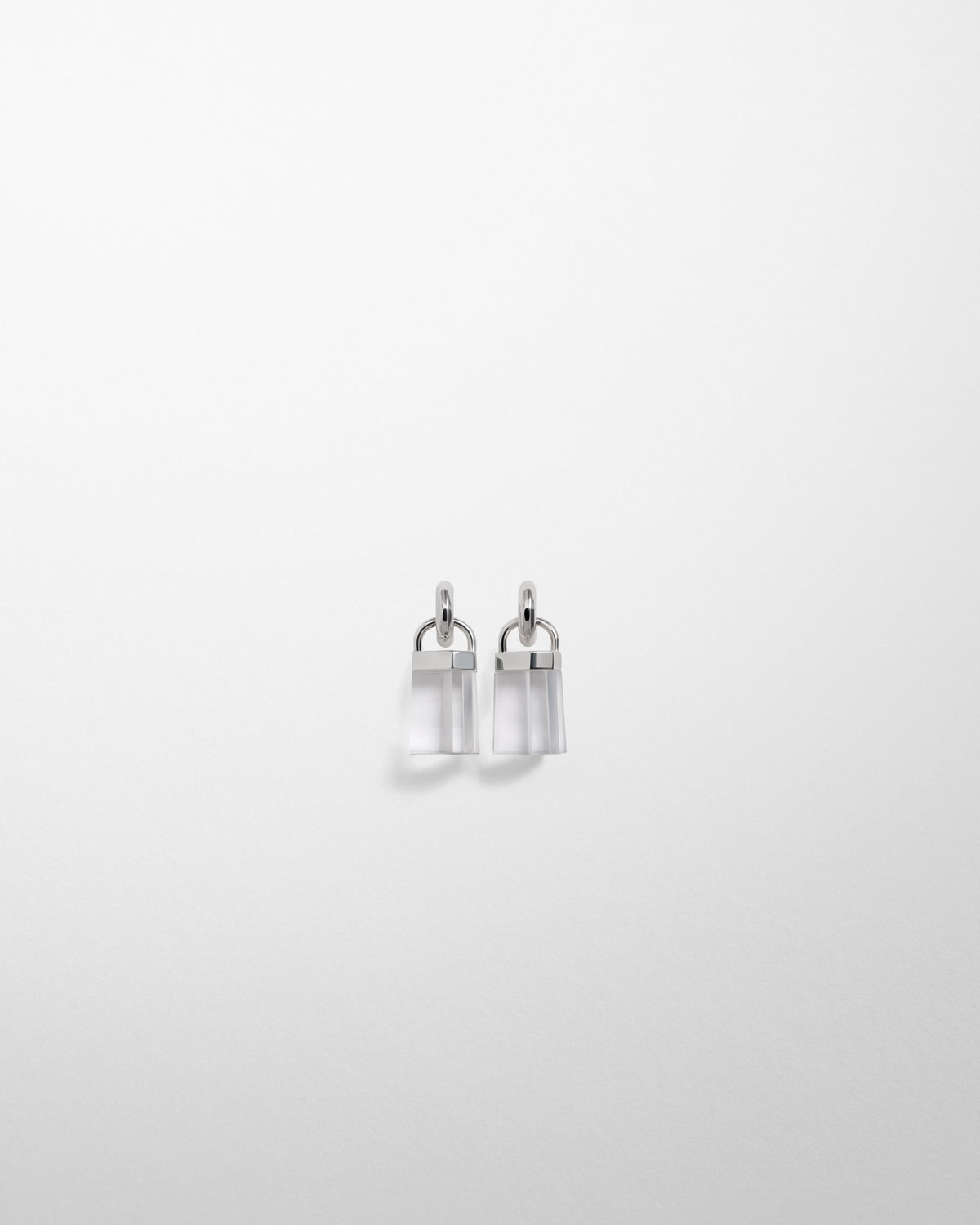 Front view of PRISM EARRINGS in clear resin sterling silver