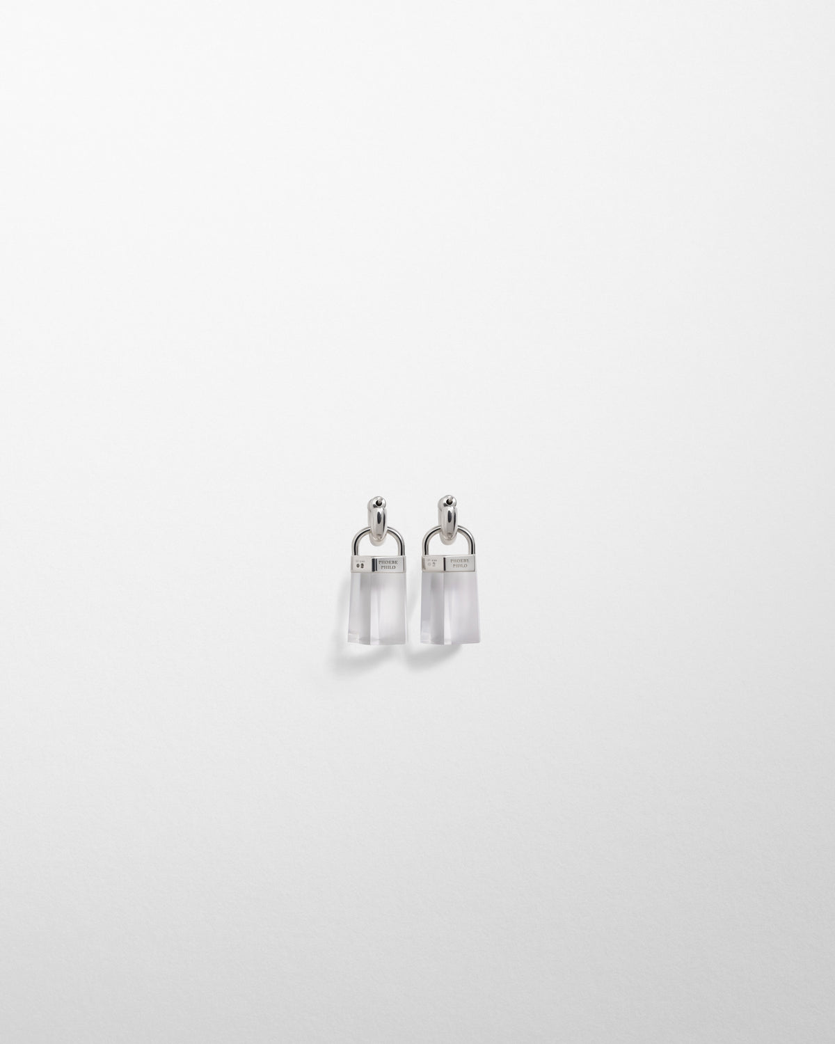 Back view of PRISM EARRINGS in clear resin sterling silver