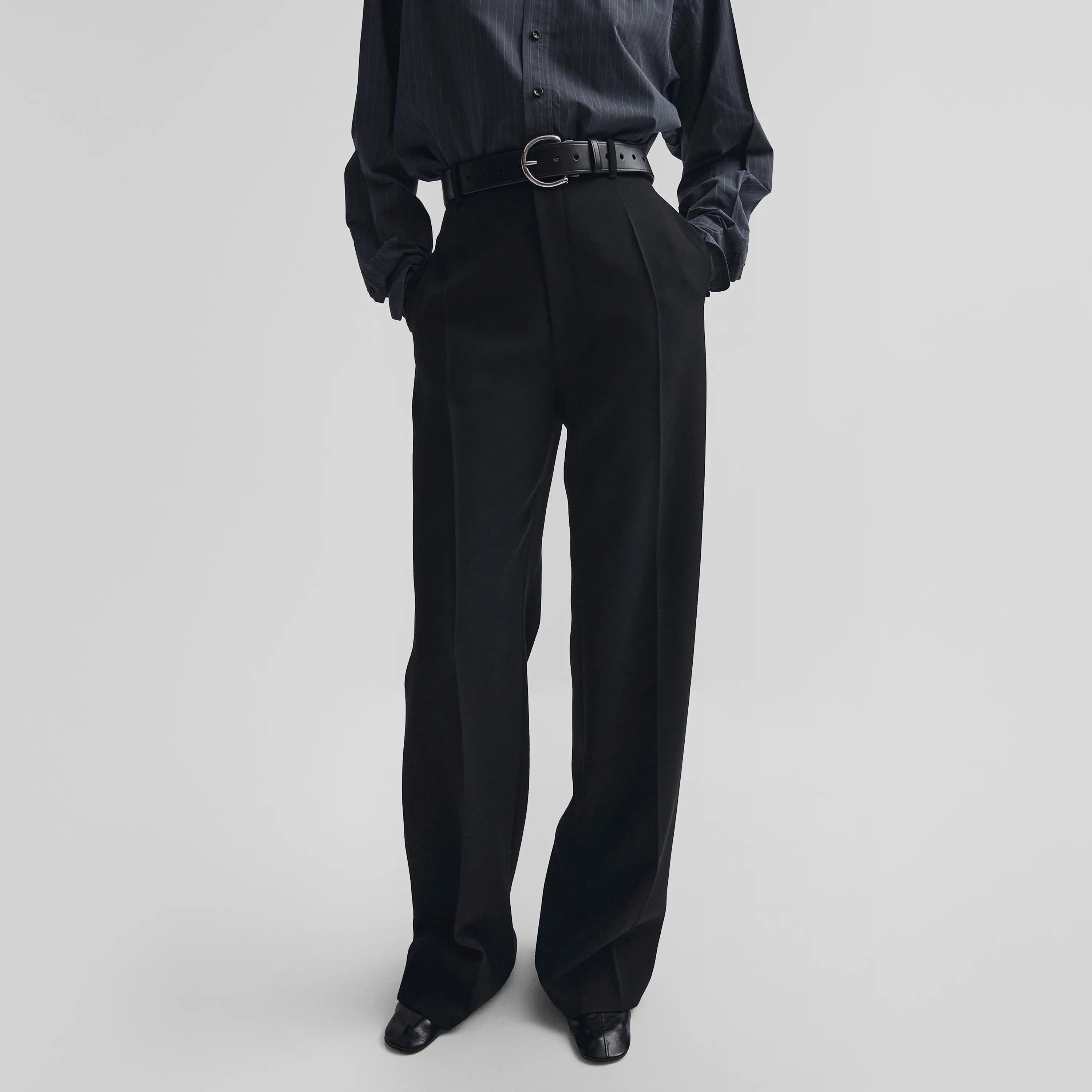 PHOEBE PHILO ブラックウールのテーラードパンツ PHOEBE PHILO | MILANESE TROUSERS | BLACK WOOL