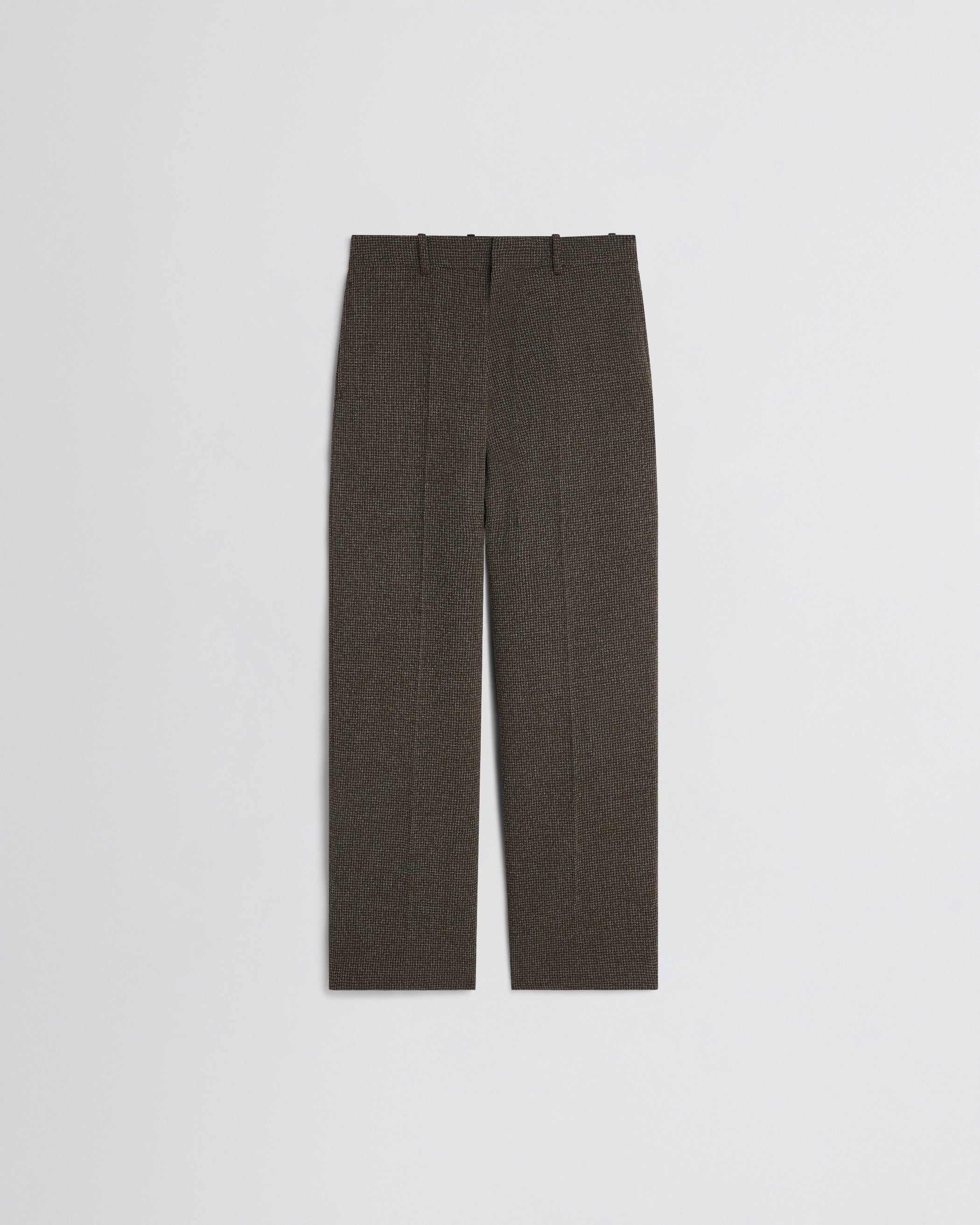 Front view of DROP TROUSERS in khaki/white wool