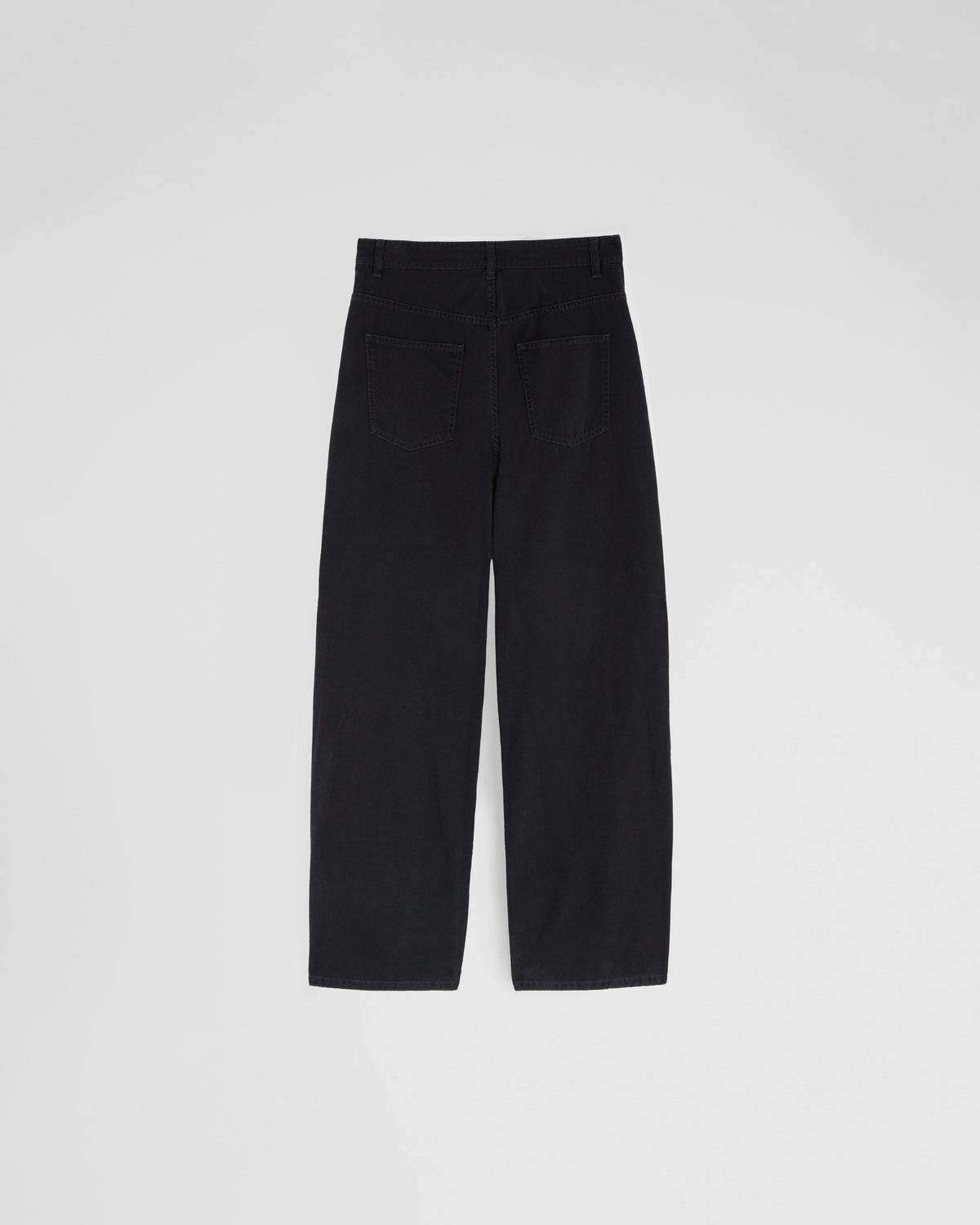Back view of DROP JEANS in black cotton