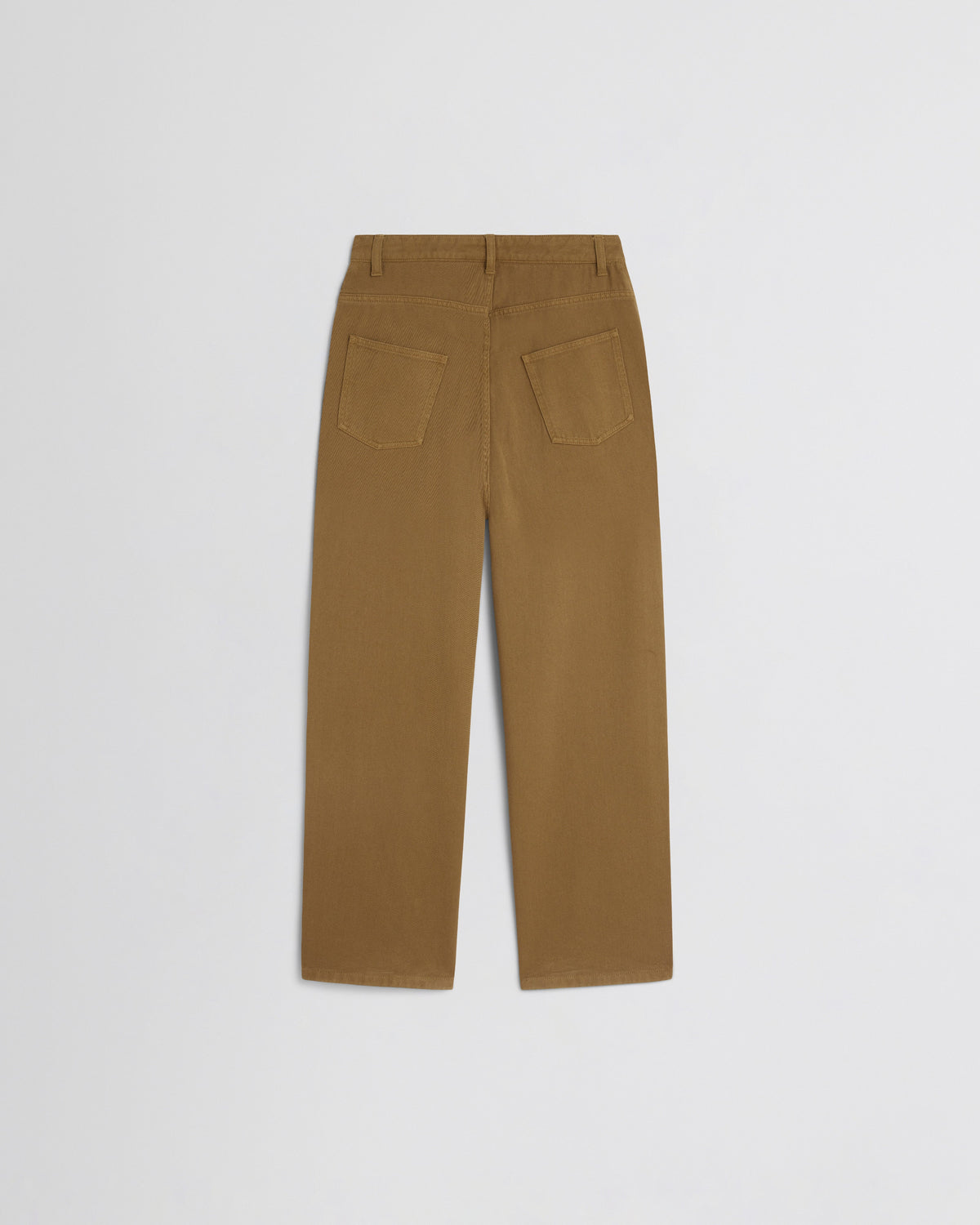 Back view of DROP JEANS in tobacco cotton