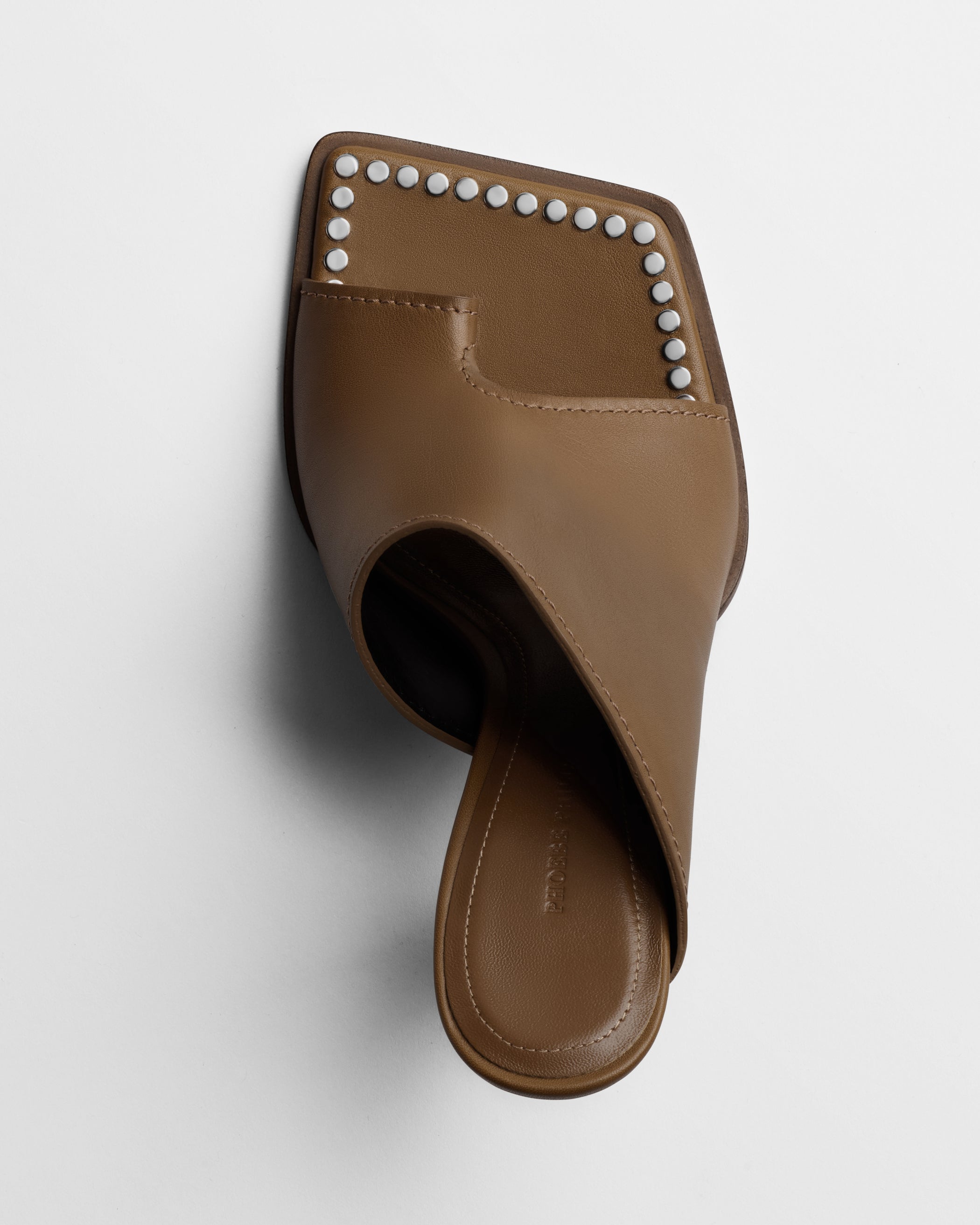 Top view of BOLO MULE 105 in caramel leather