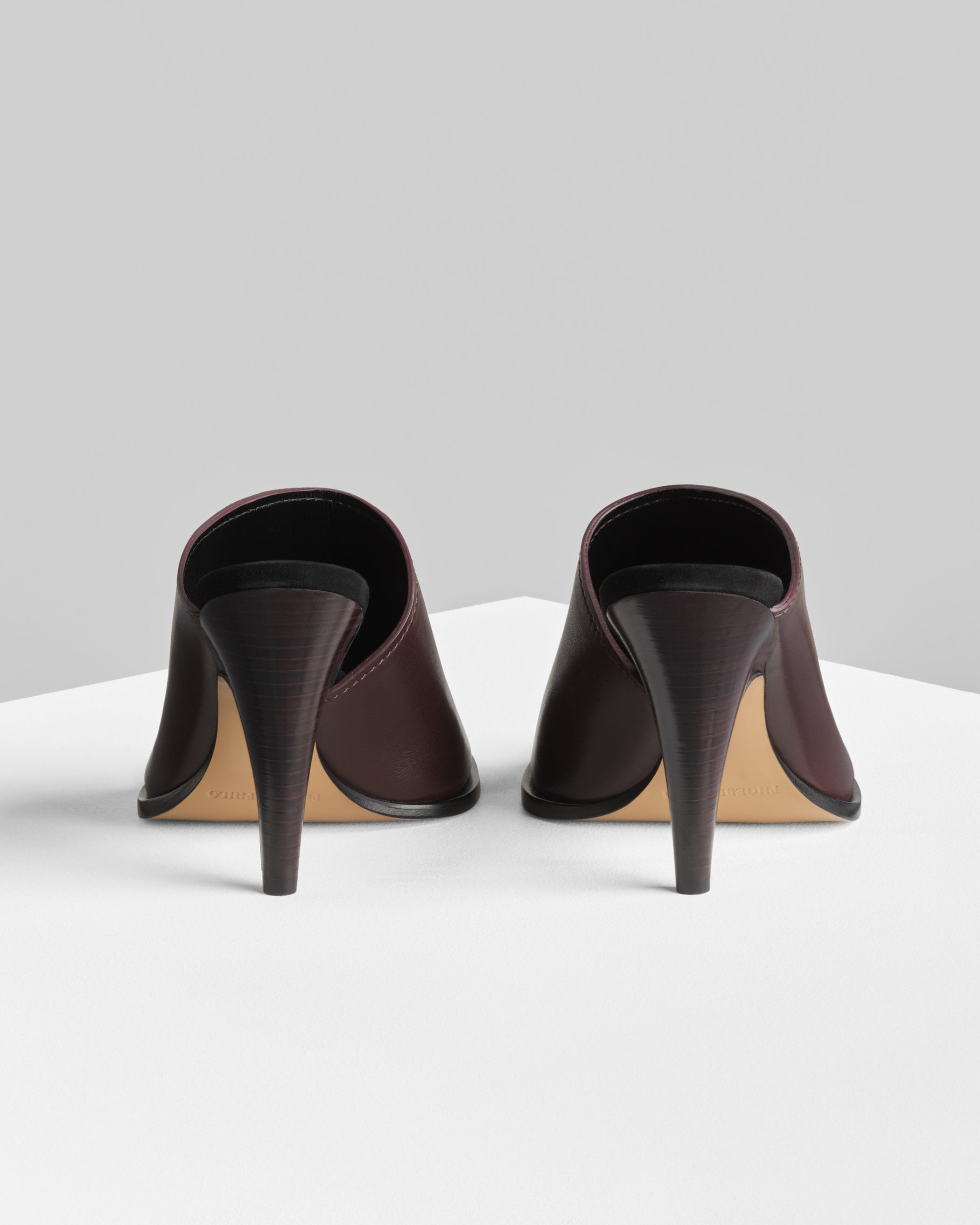 Back view of BOLO MULE 105 in oxblood leather