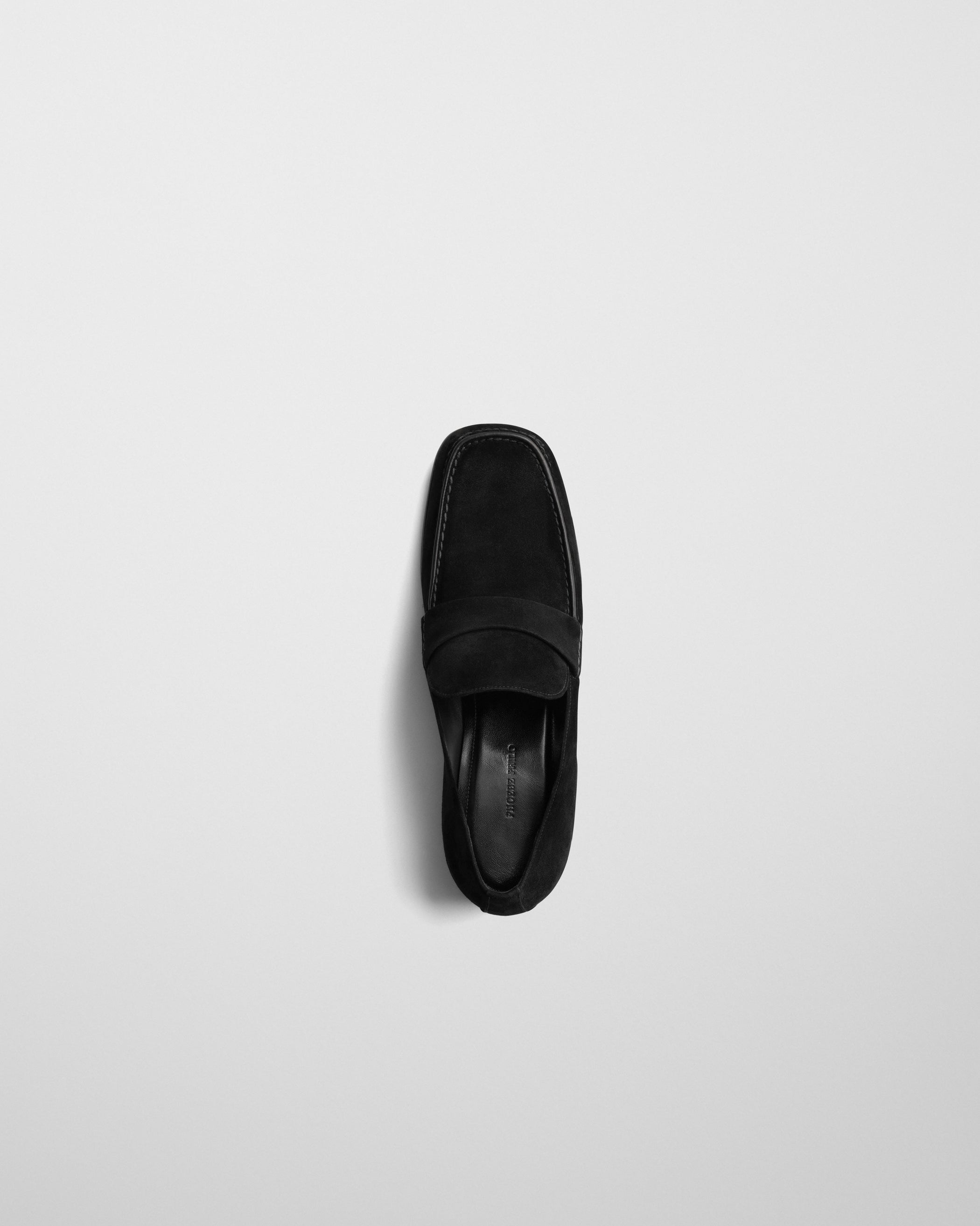 Top view of MAN'S LOAFER in black suede leather