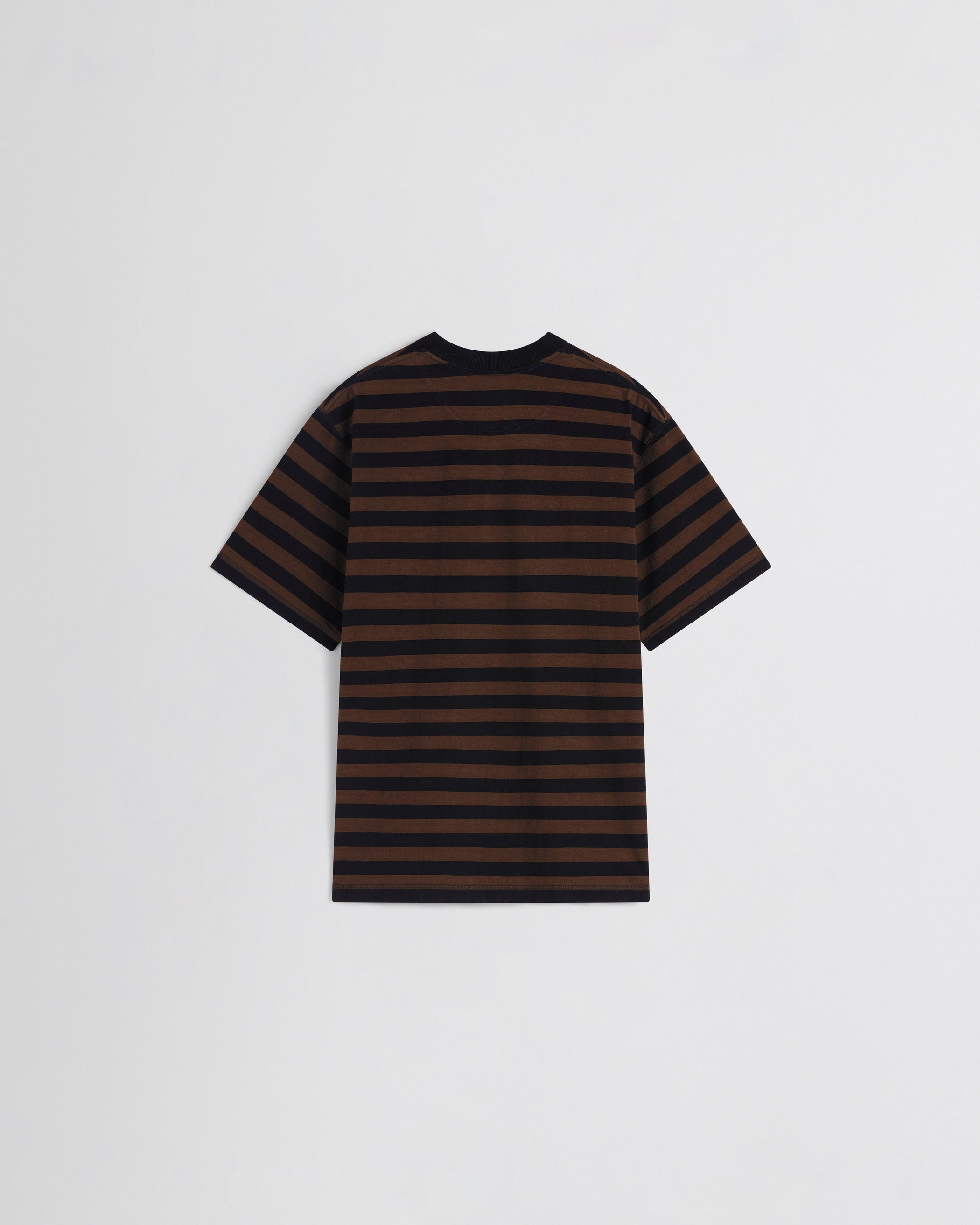 Flat back view of CLASSIC TEE in black/brown cotton