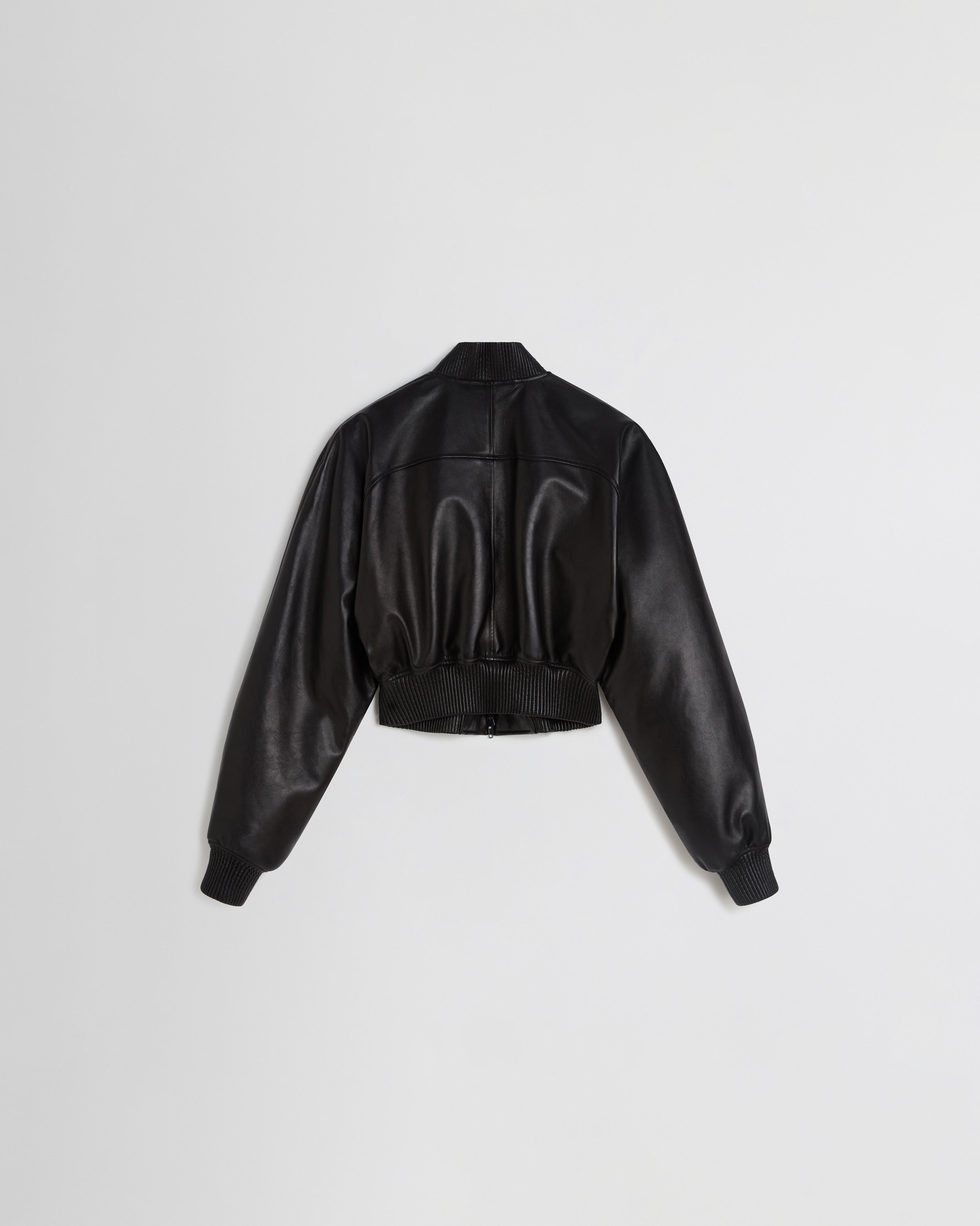 PHOEBE PHILO | SHRUNK BOMBER | BLACK LEATHER