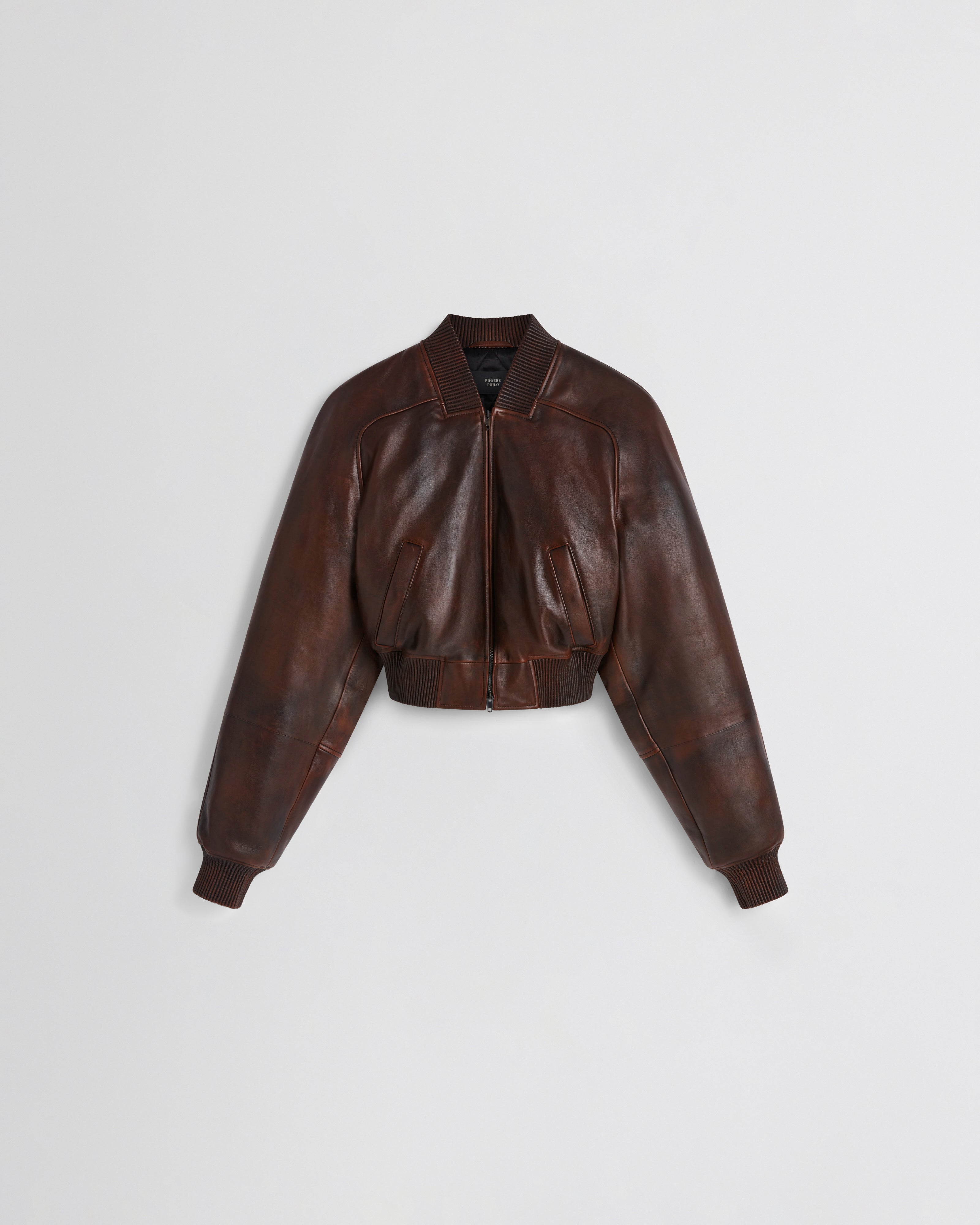 SHRUNK BOMBER | conker leather
