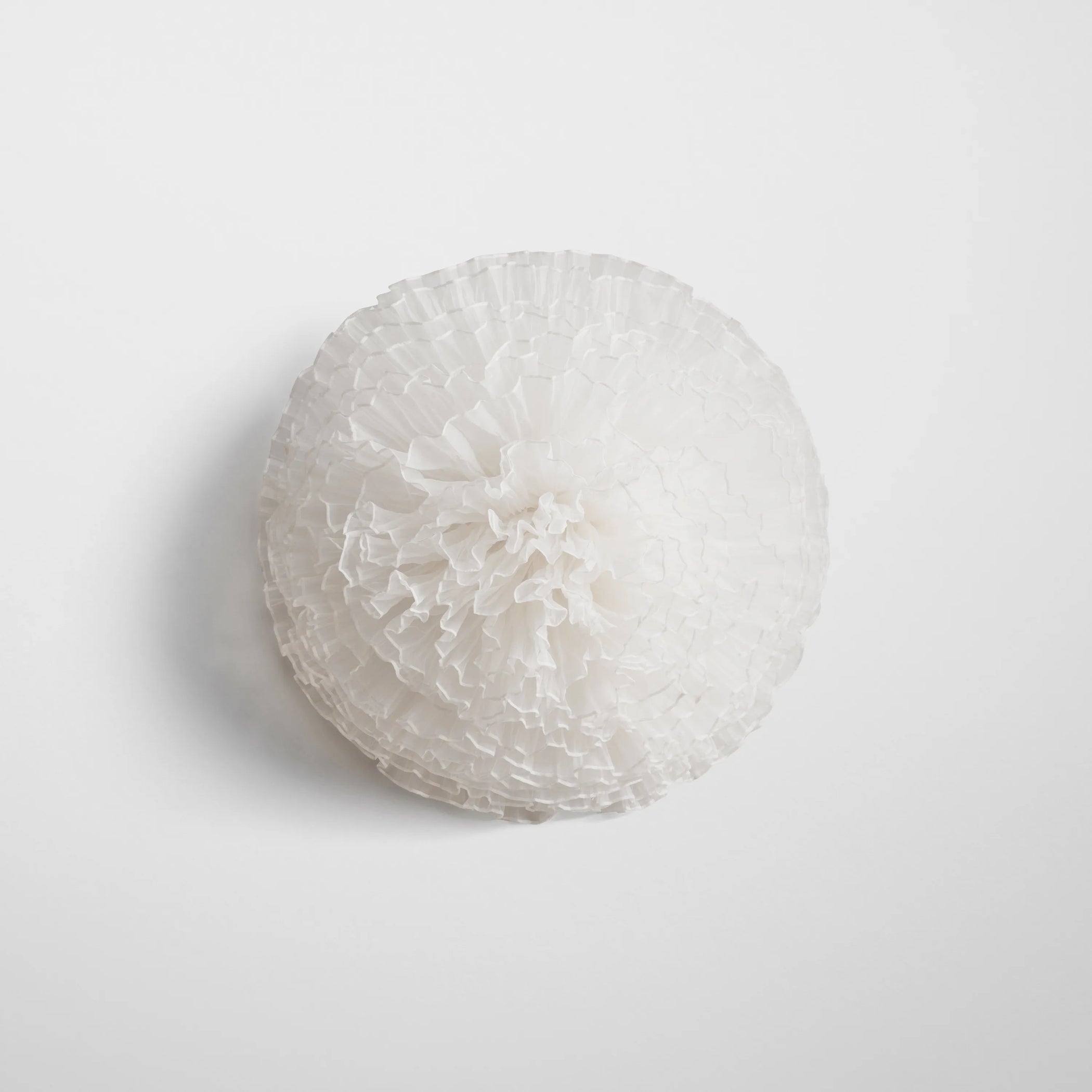 Front flat lay view of Big Bloom Brooch in white.