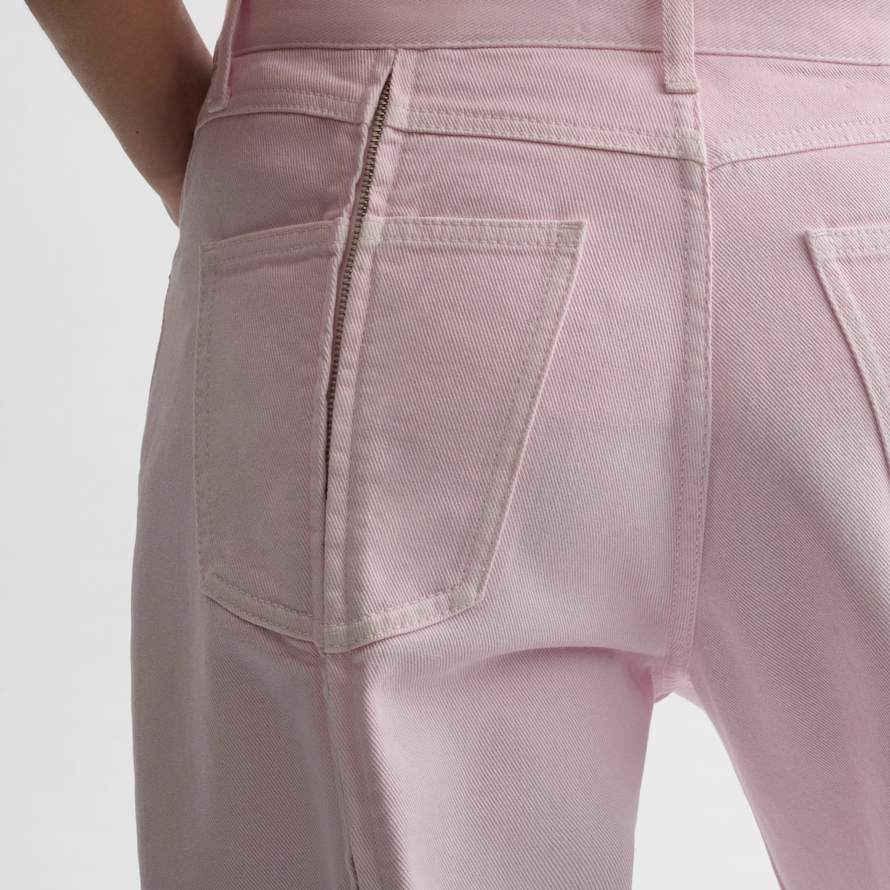 PHOEBE PHILO ペールピンクのジップジーンズ PHOEBE PHILO | ZIP JEANS | PALE PINK COTTON