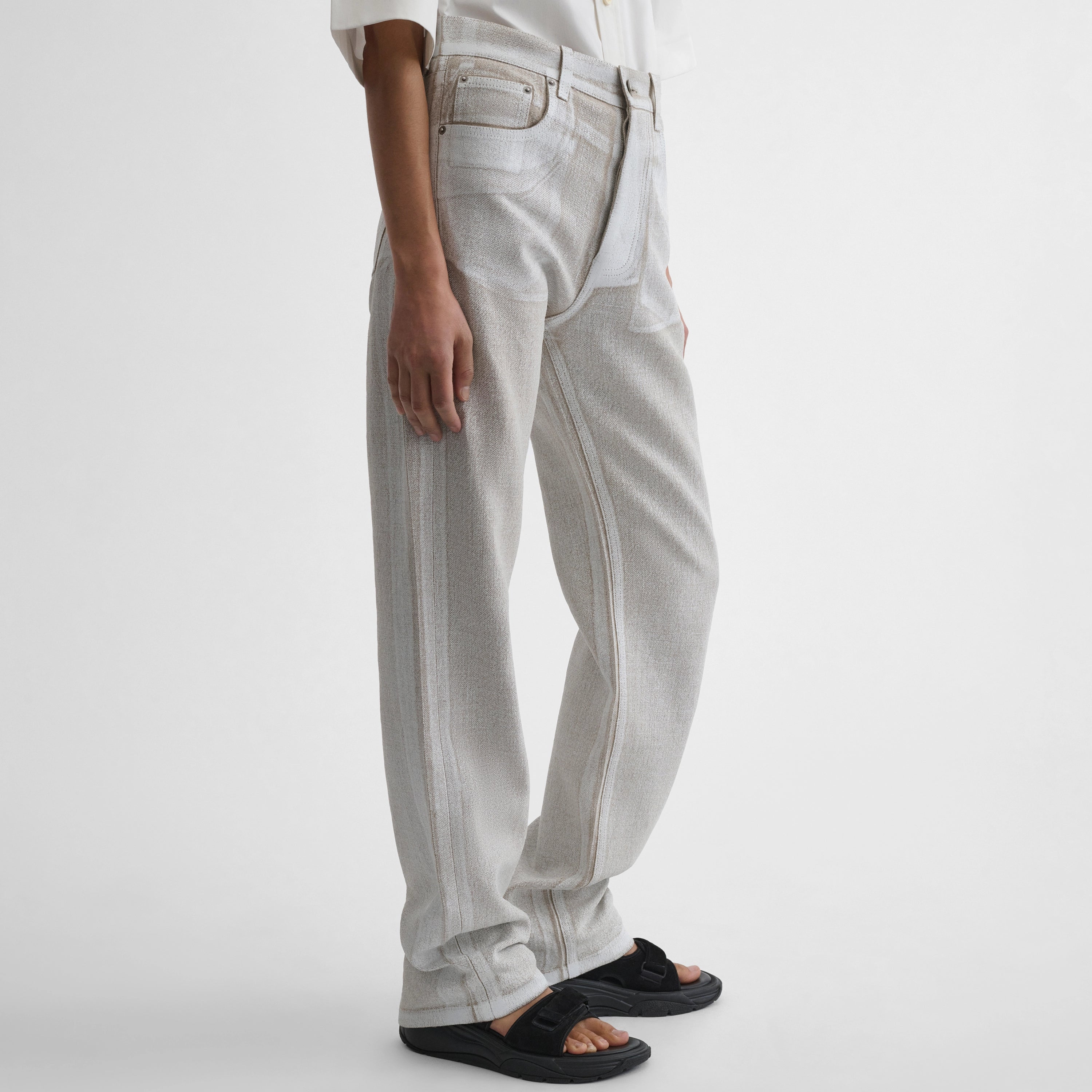 海外希少【PHOEBE PHILO】ストラップジーンズ ホワイト PHOEBE PHILO | CLASSIC JEANS | HAY LINEN