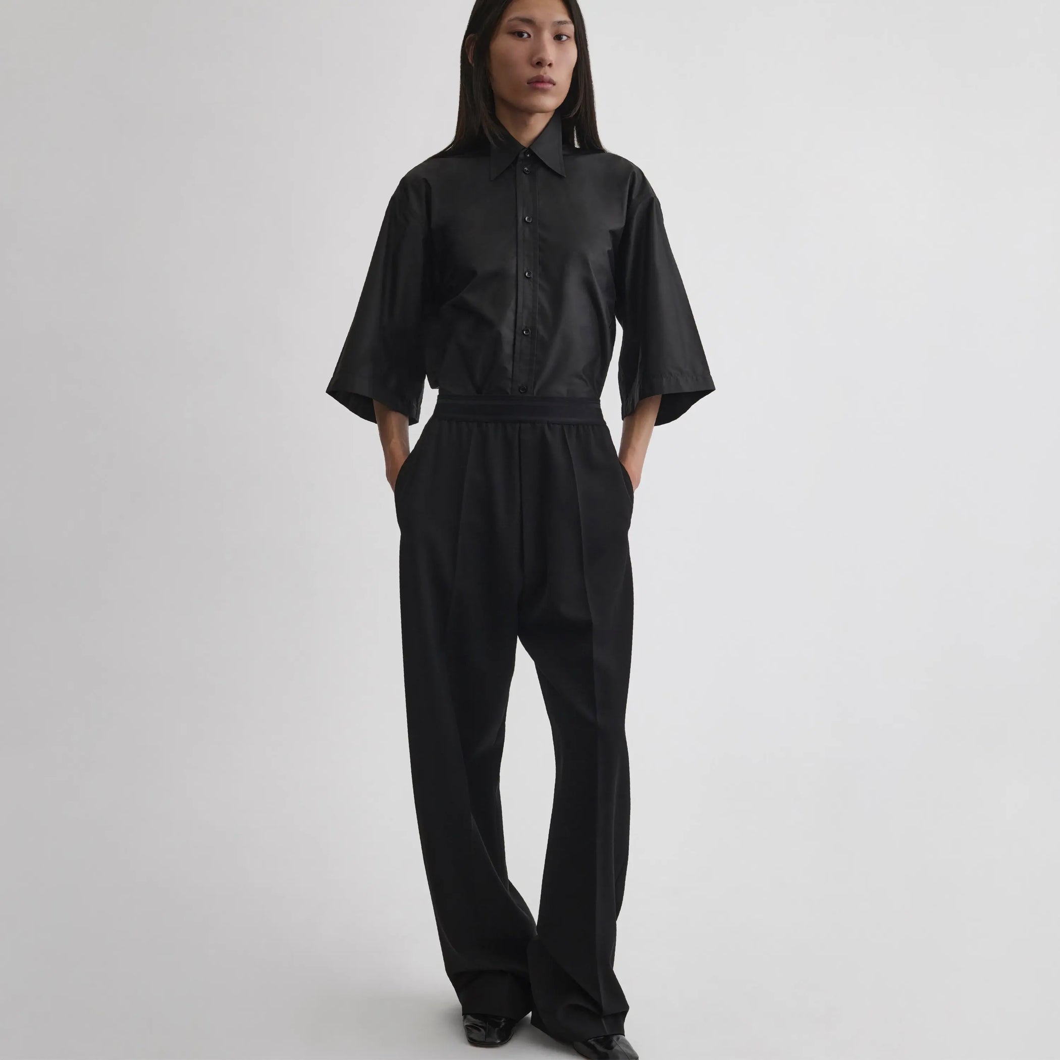 EASED TROUSERS | black wool