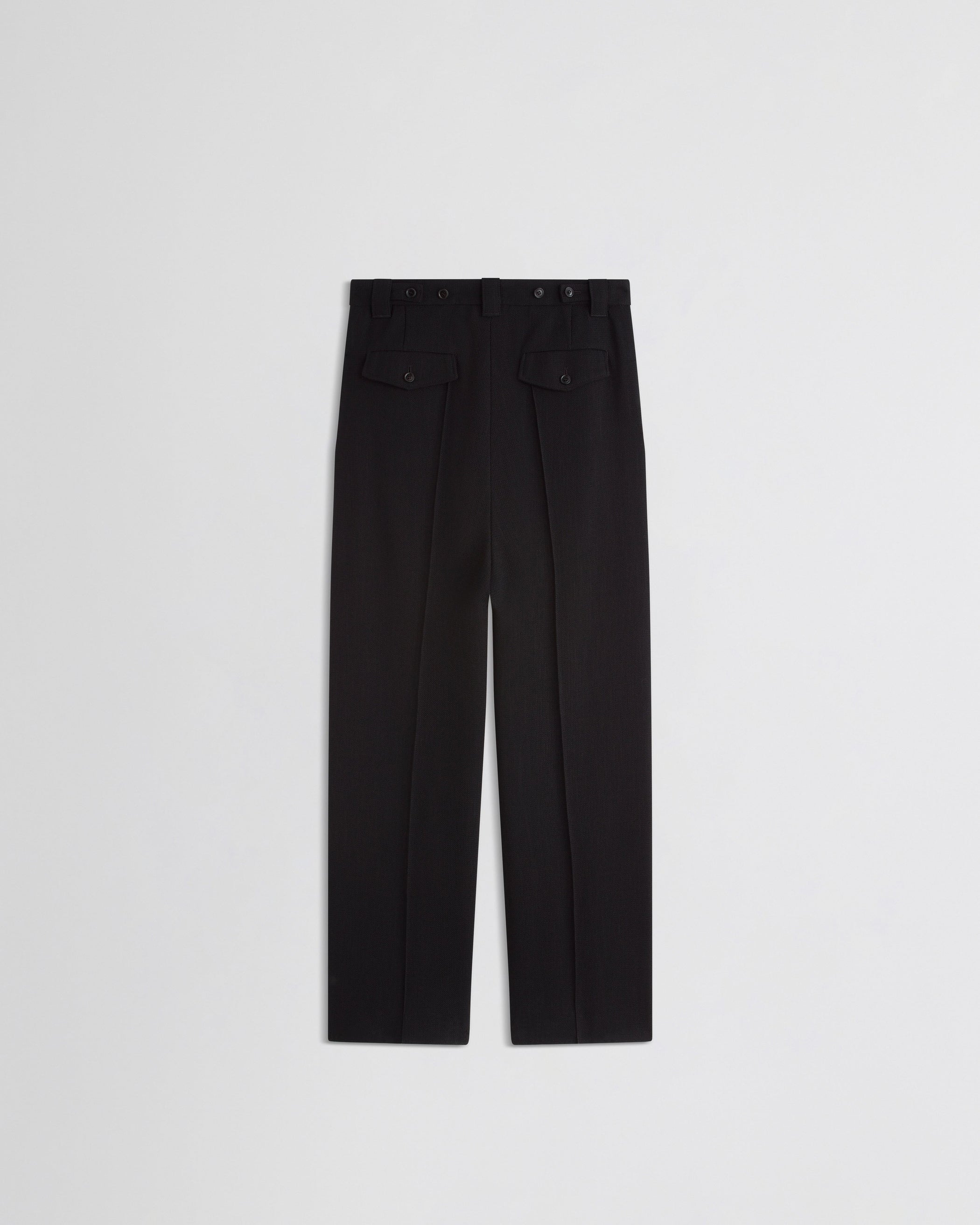 Flat back view of OVERSIZED TROUSERS in black viscose