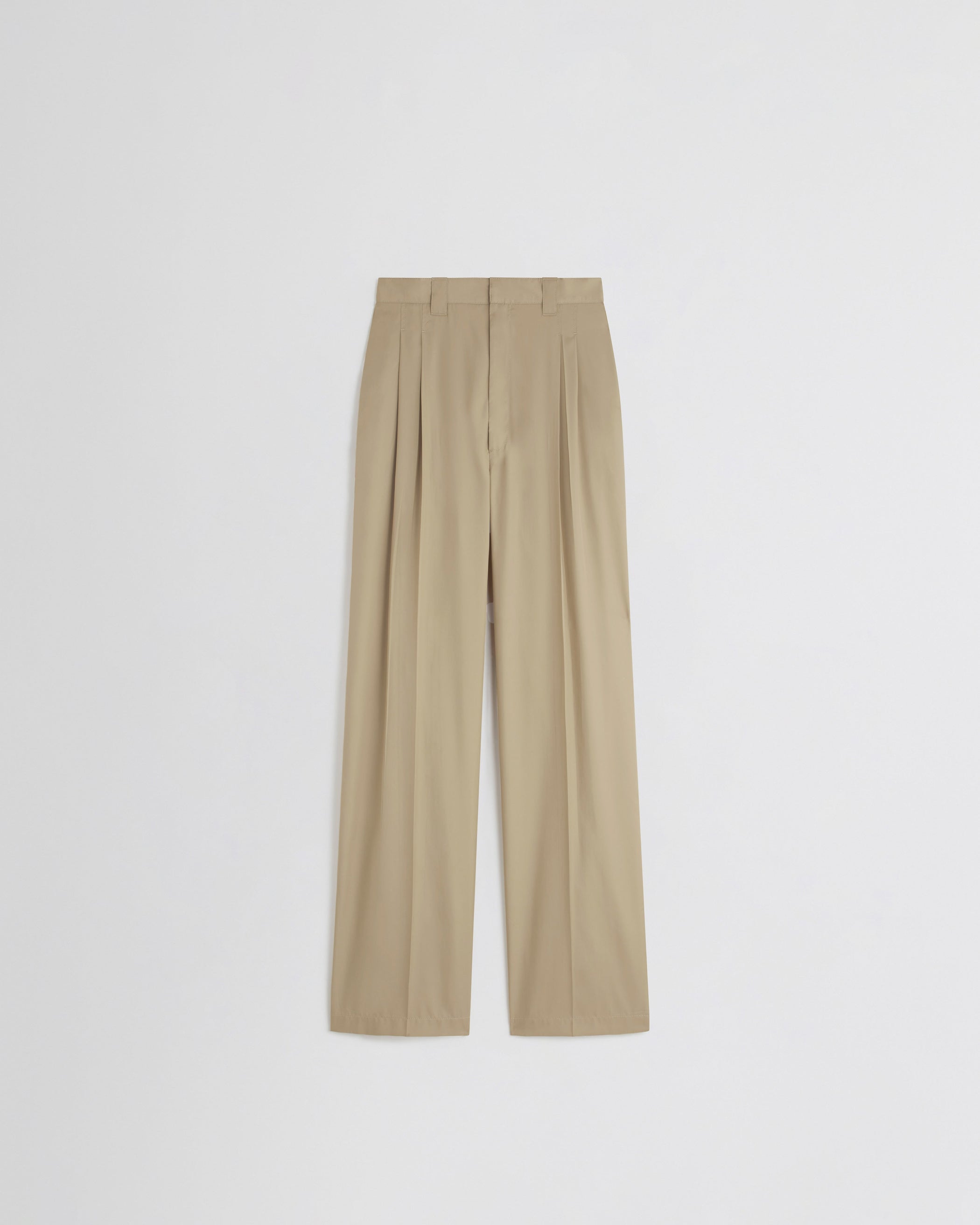 View of CHINO TROUSERS in trench poly twill