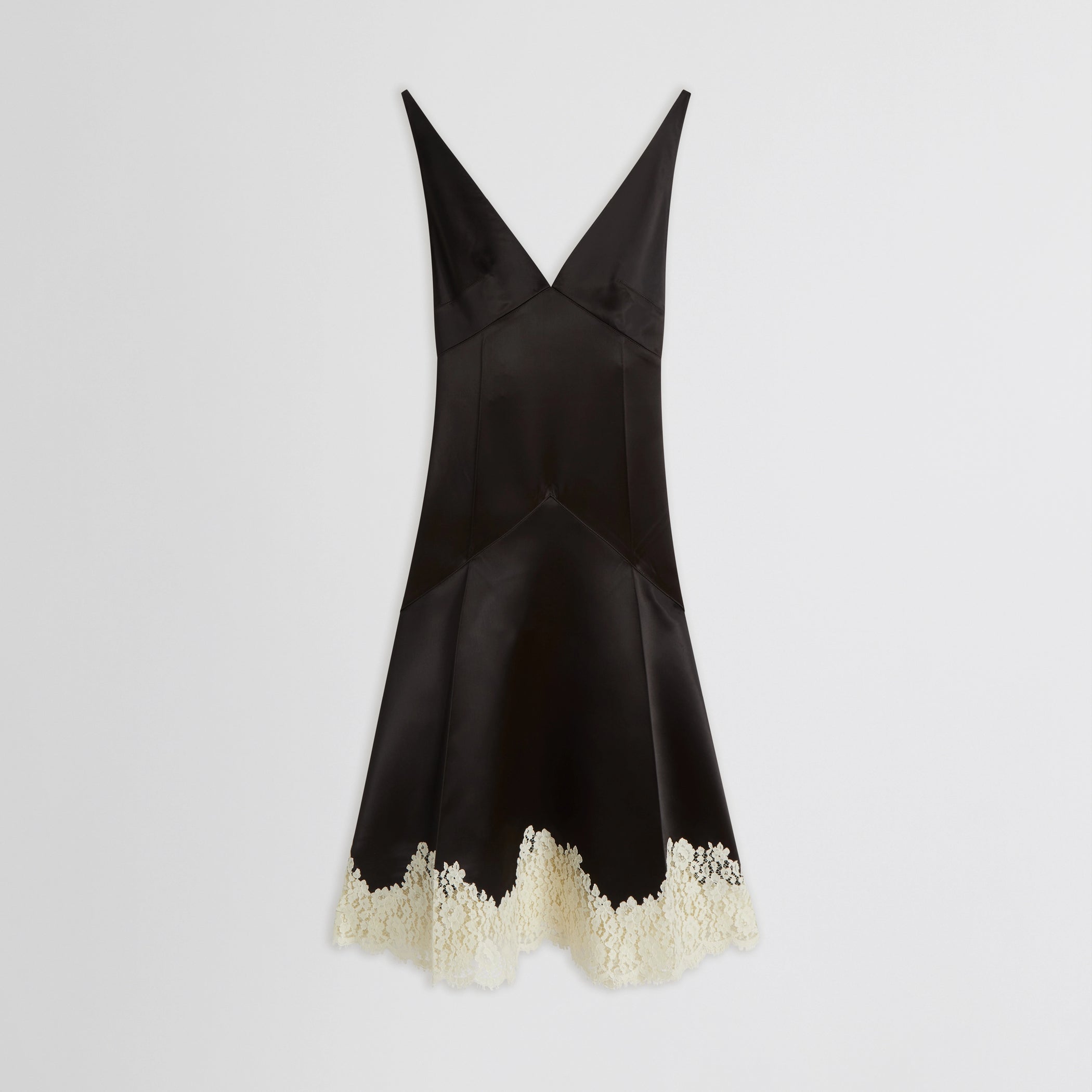 Flat lay front view of the slicked slip in dark khaki 