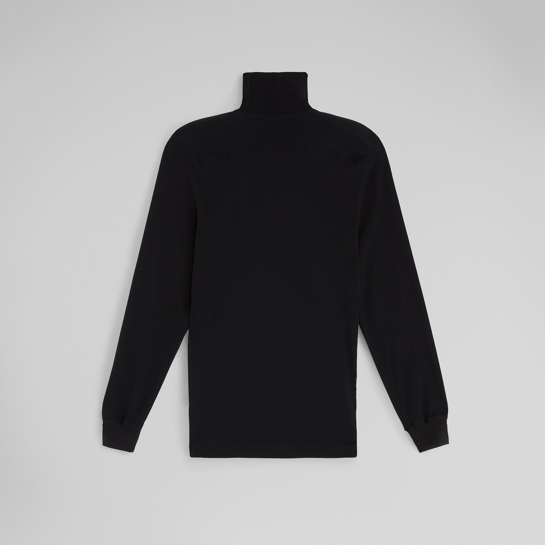 Flat back view of SCULPTED T-SHIRT in black cotton jersey