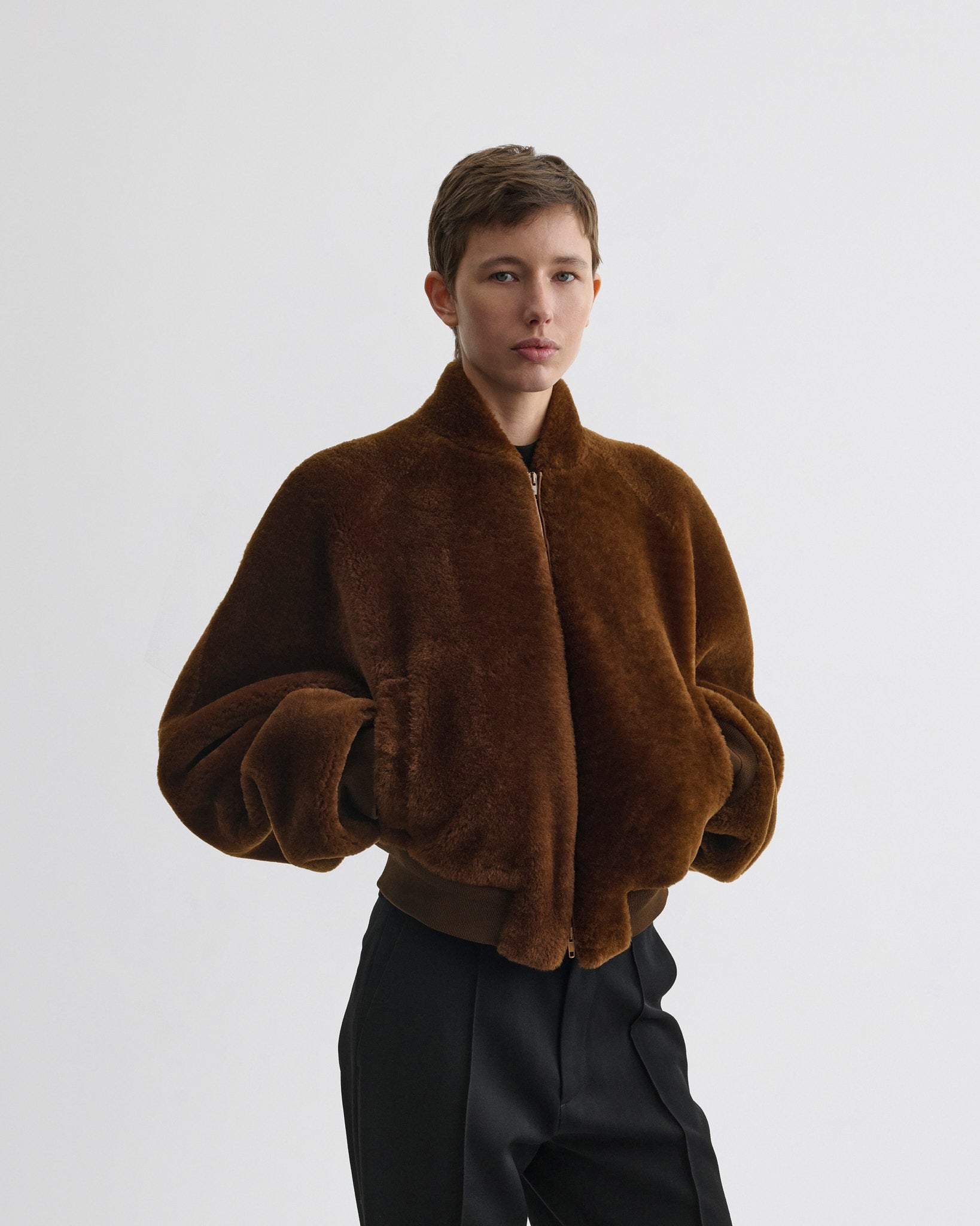 PHOEBE PHILO | SUPER SOFT BOMBER JACKET | GINGER SHEARLING