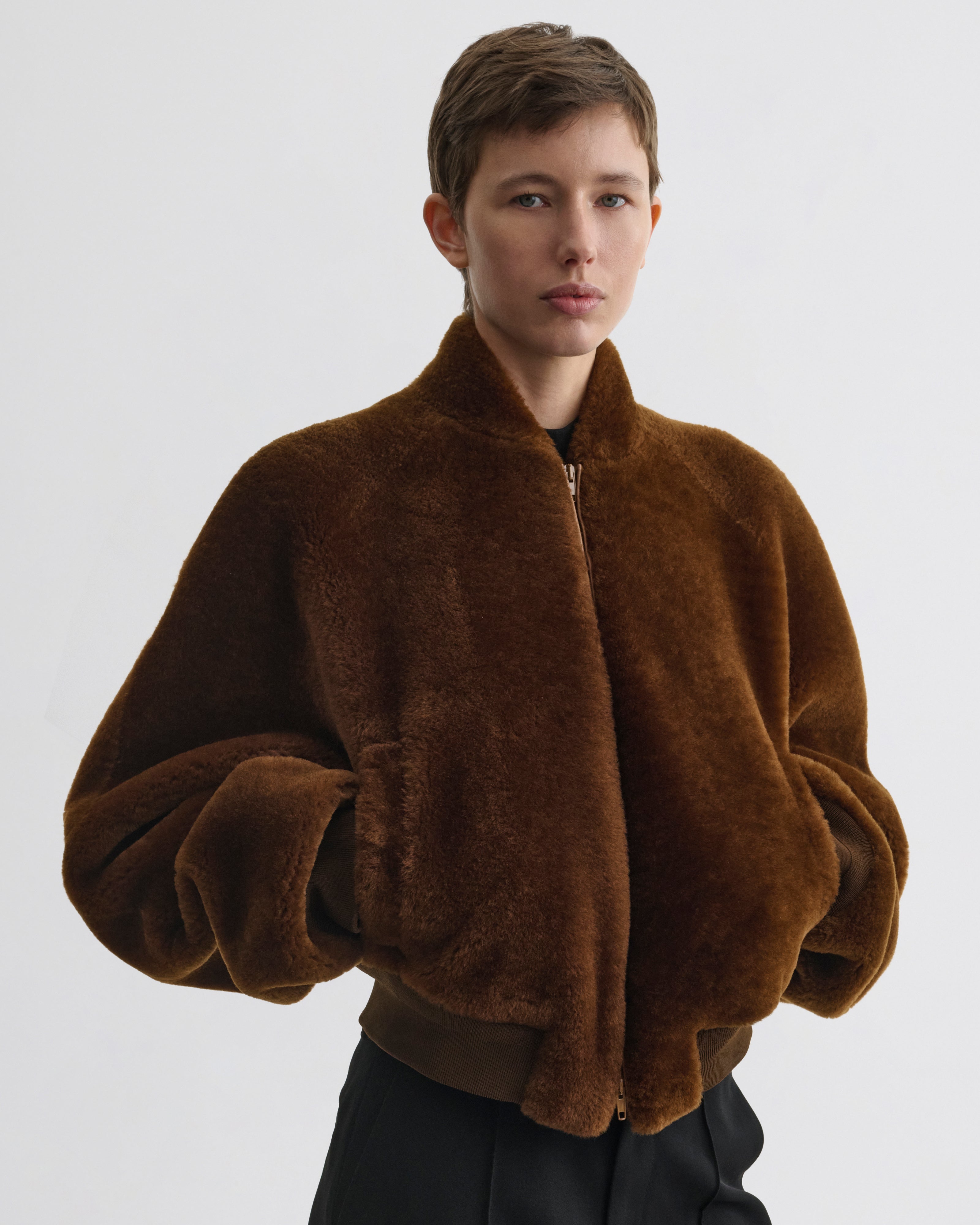ジャケット・アウター PHOEBE ENGLISH 17ss BOMBER JACKET PHOEBE PHILO | SUPER SOFT BOMBER JACKET | GINGER SHEARLING