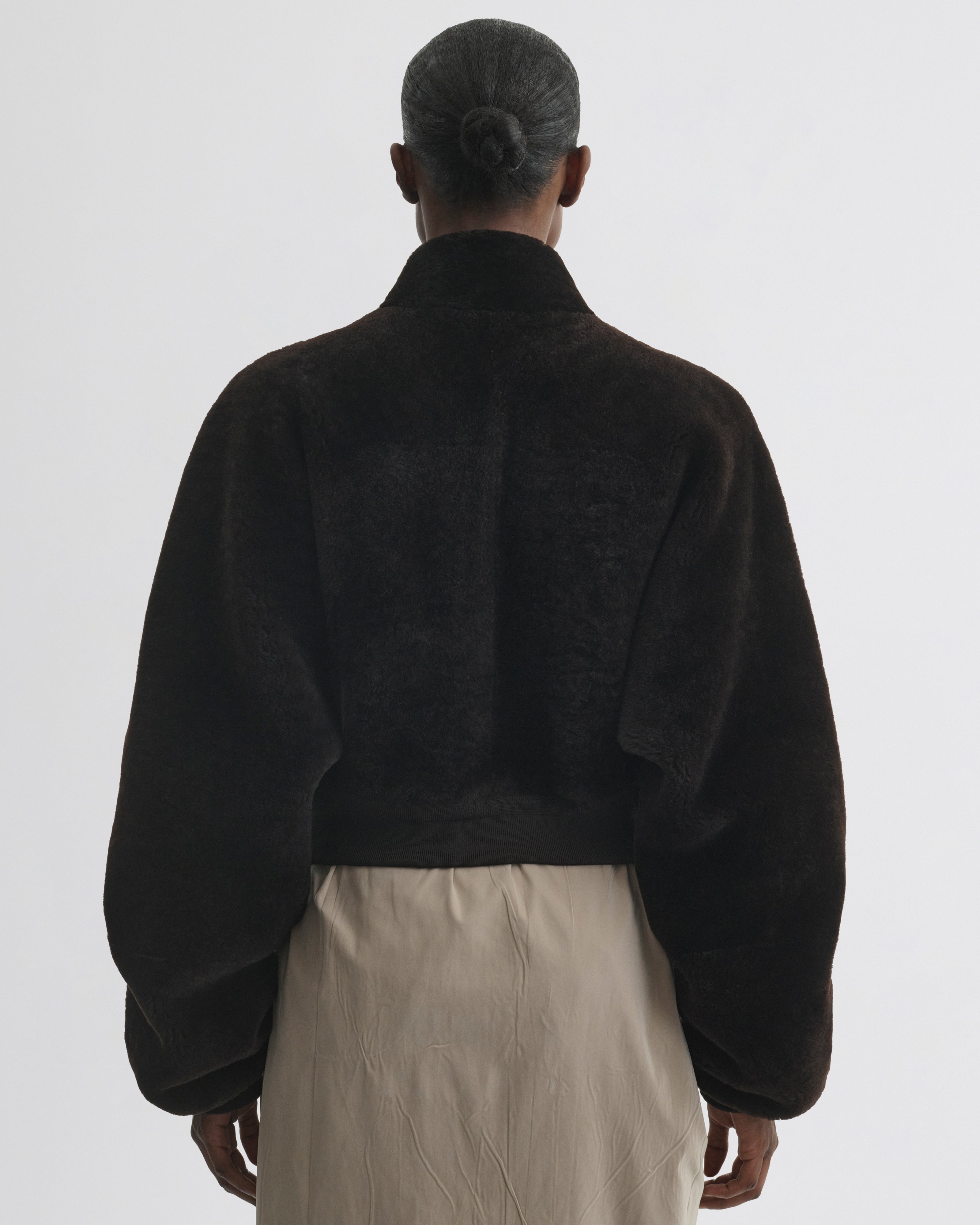 SUPER SOFT BOMBER JACKET | deep brown shearling