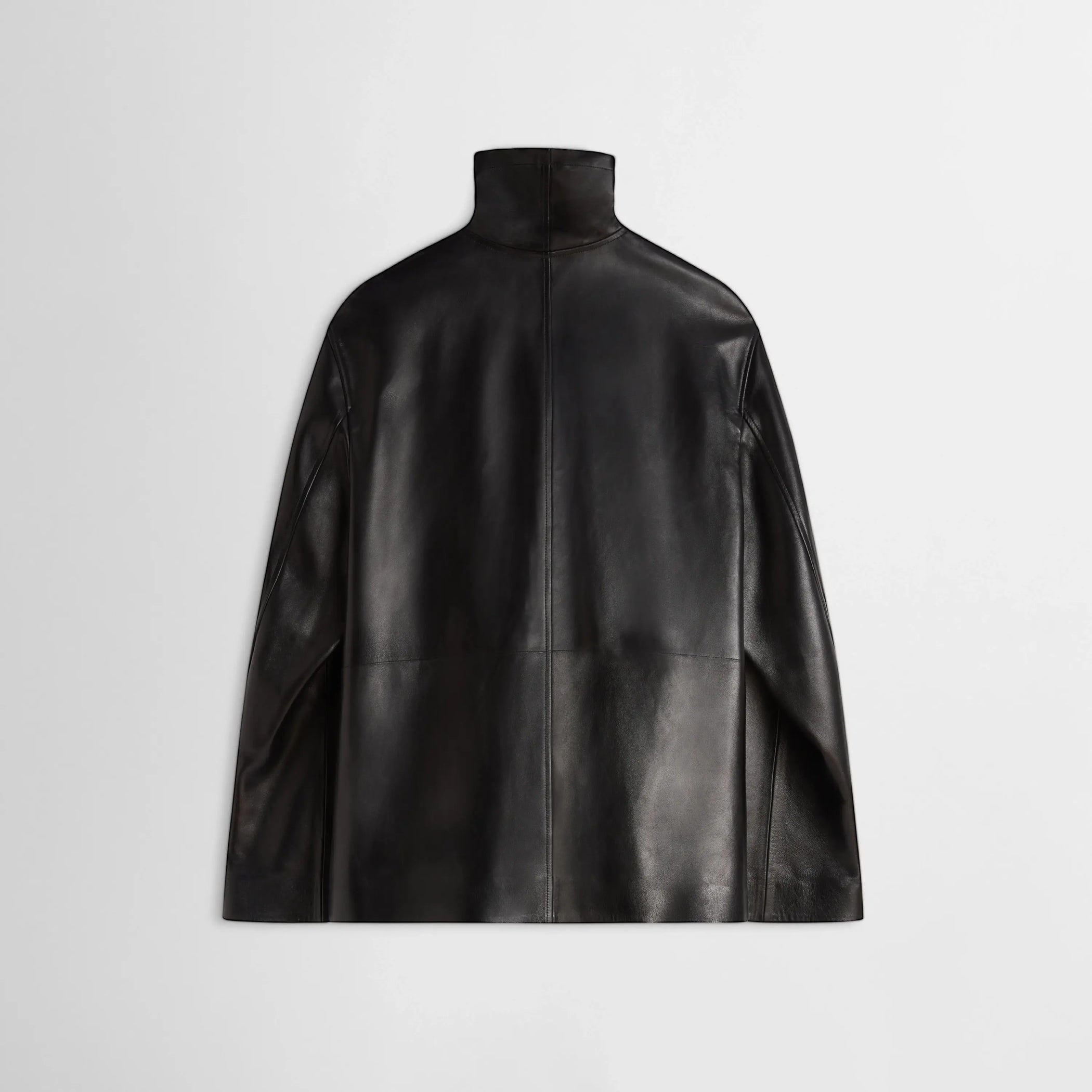 FUNNEL JACKET | black leather