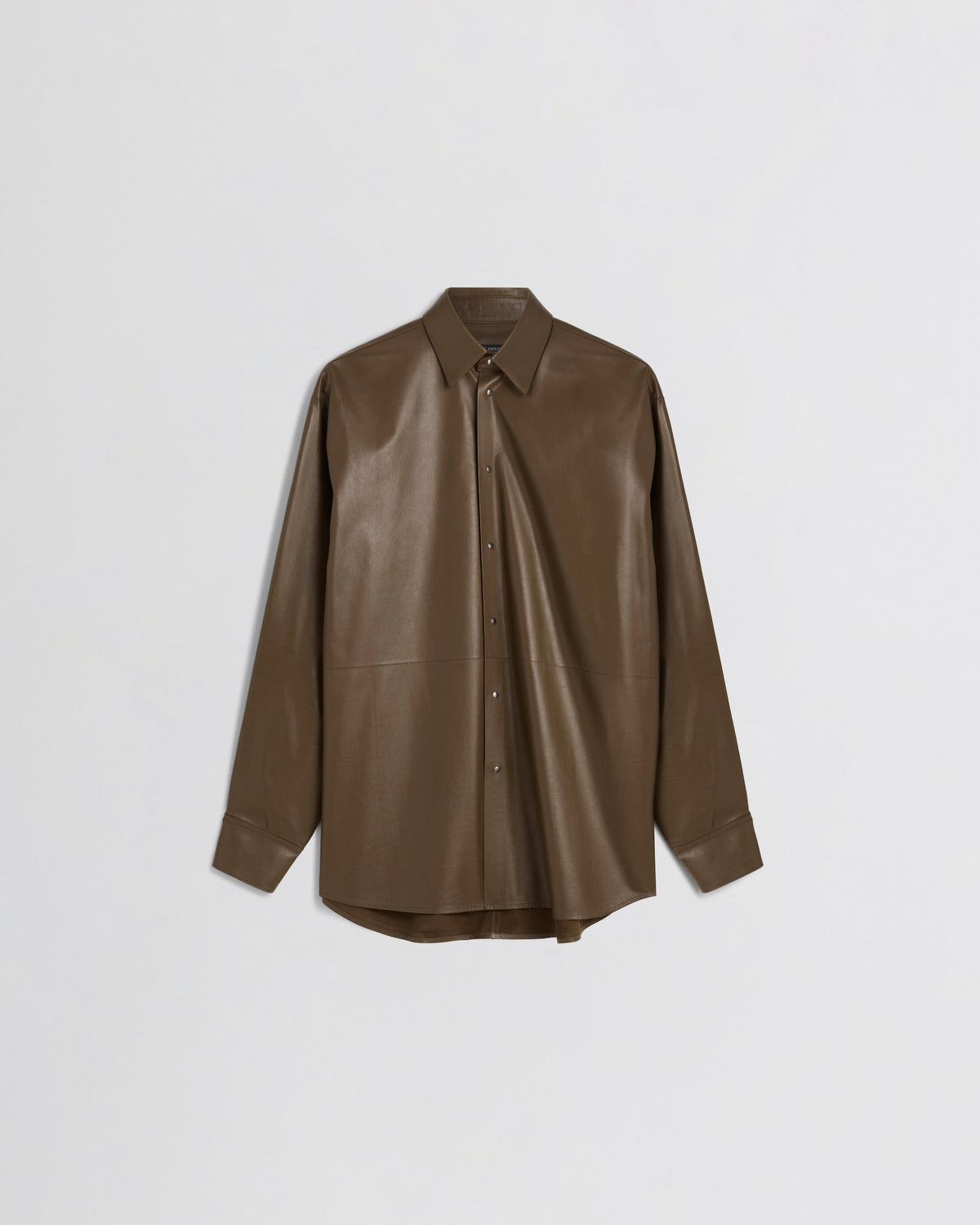 Front view of SHIRT in bronze leather