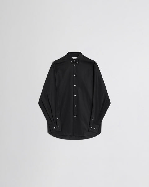 PHOEBE PHILO | BUTTON COLLAR SHIRT | BLACK COTTON