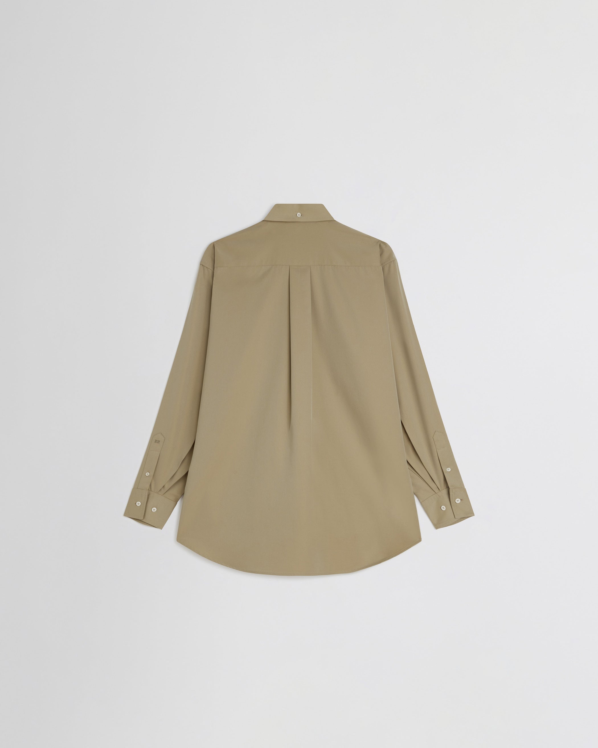 Flat back view of BUTTON COLLAR SHIRT in trench cotton