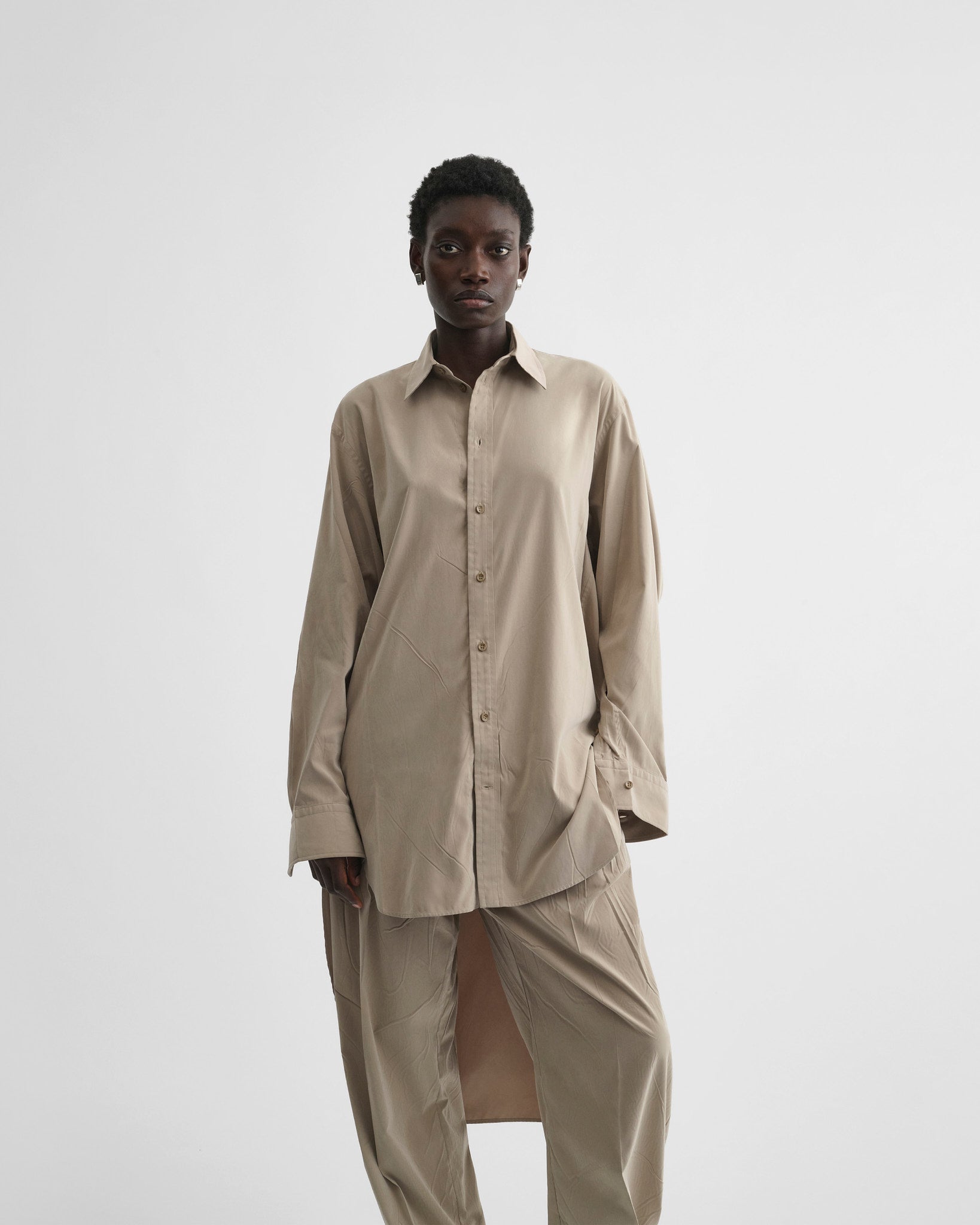 PHOEBE PHILO | ELONGATED SHIRT | TRENCH POLY-TWILL
