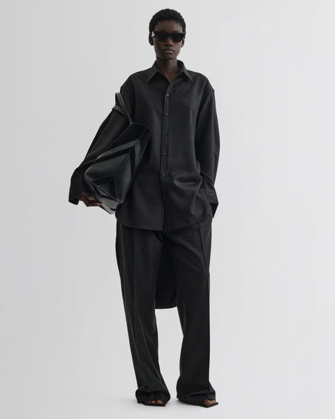 PHOEBE PHILO | ELONGATED SHIRT | CHARCOAL WOOL