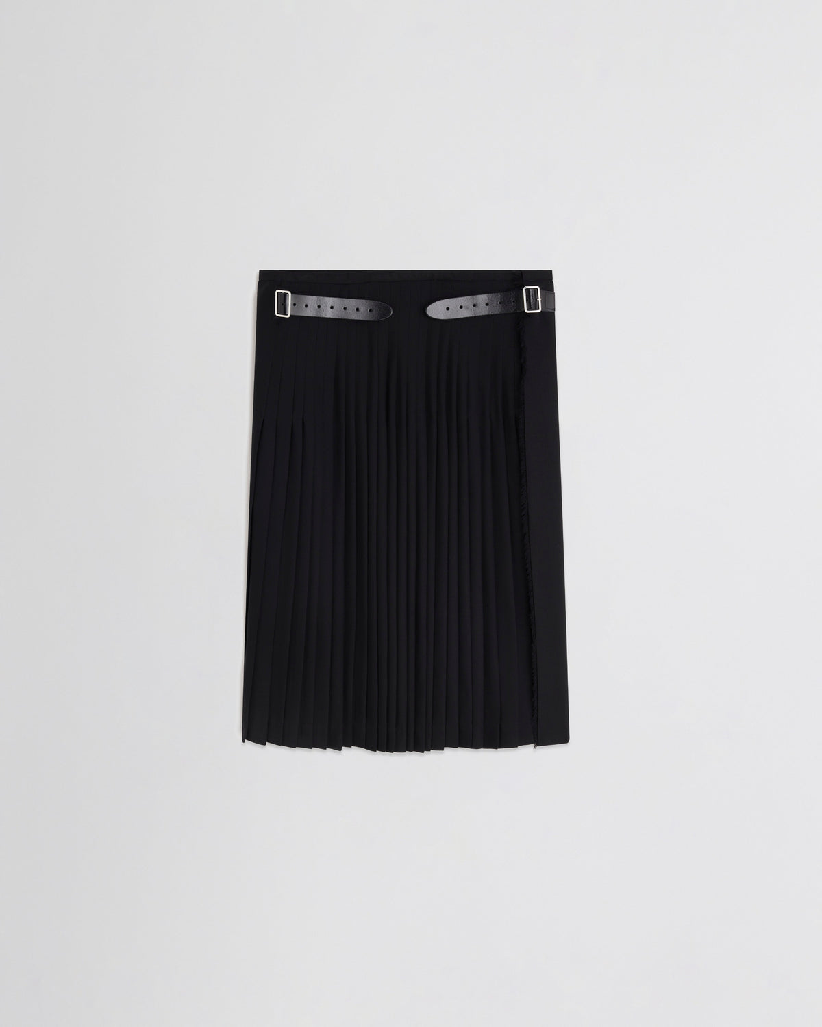 Back view of KILT in black wool