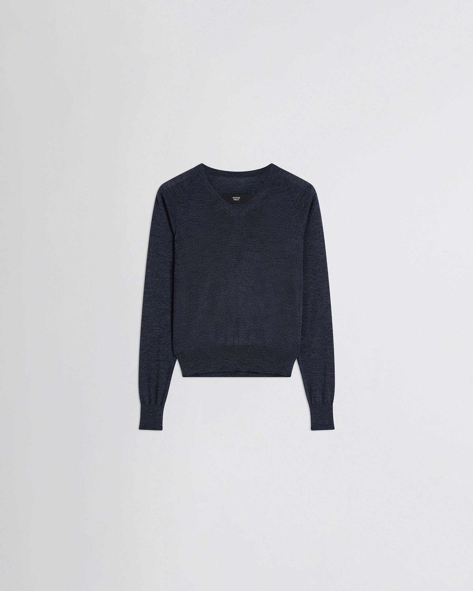 PHOEBE PHILO | SHRUNK V-NECK | TAUPE WOOL