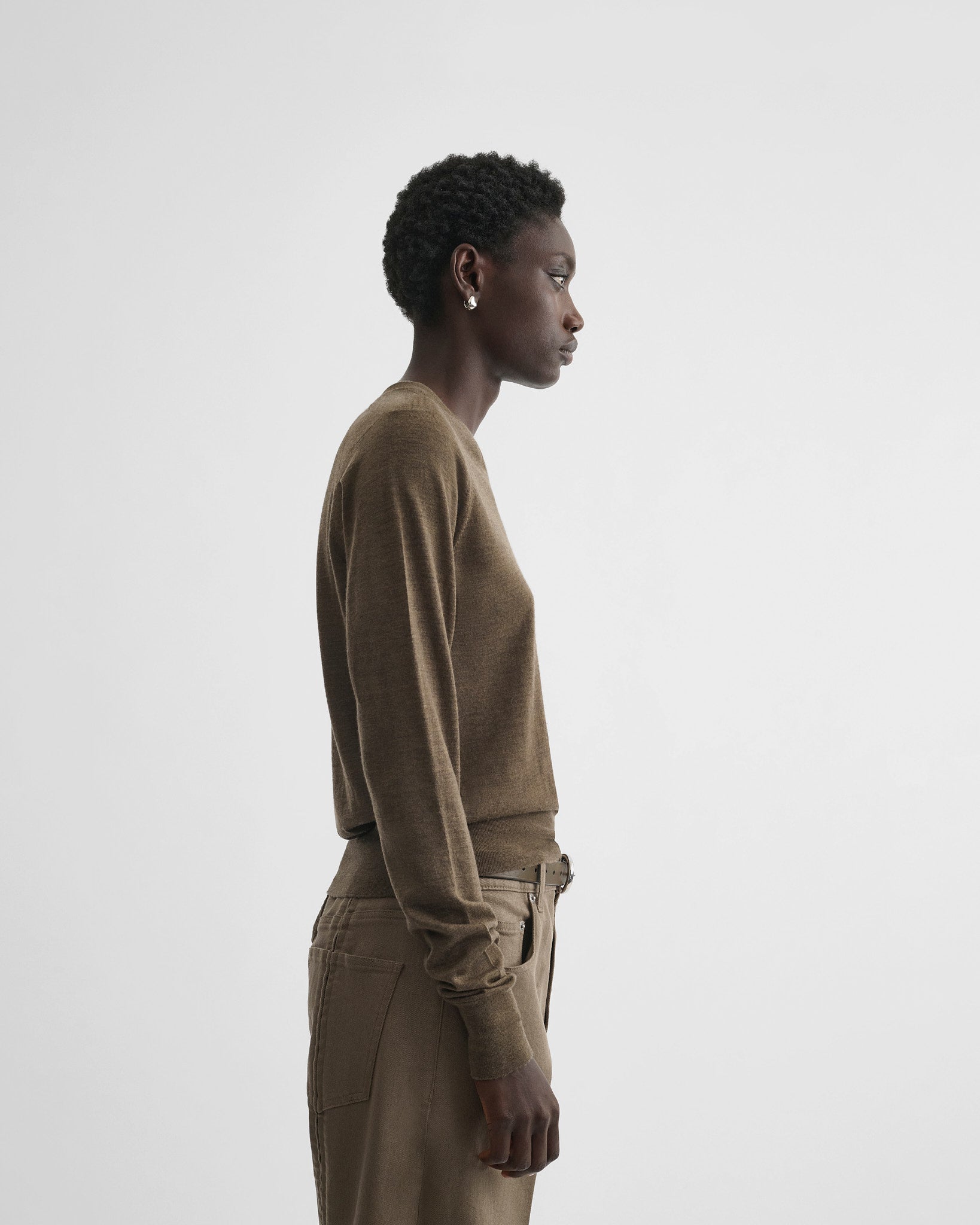 PHOEBE PHILO フィービーファイロ 25AW SHRUNK V-NECK SWEATER Vネックニットセーター CK102 YW4575 828TP ブラウン S PHOEBE PHILO フィービーファイロ 25AW SHRUNK V-NECK SWEATER Vネック