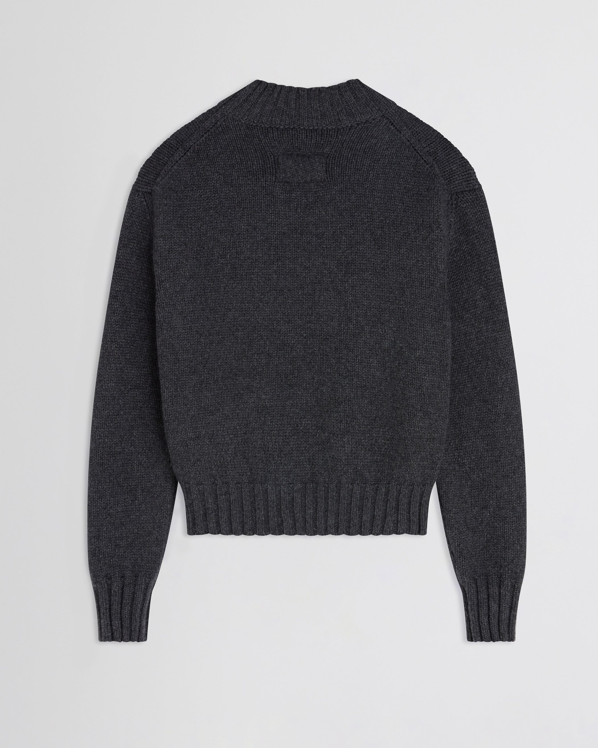 Flat back view of Crewneck Jumper in grey cashmere