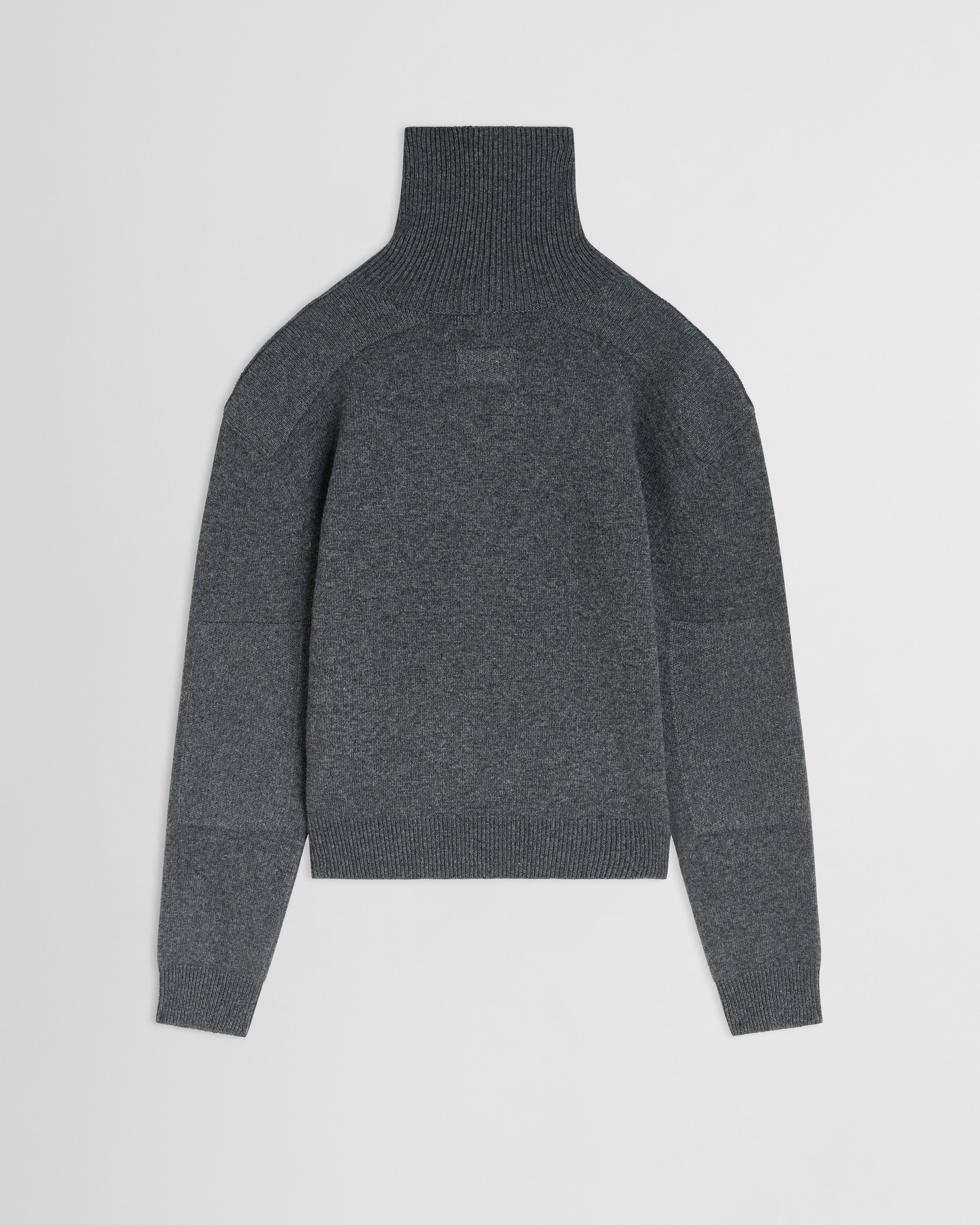PATCH SHOULDER JUMPER | grey melange wool cashmere